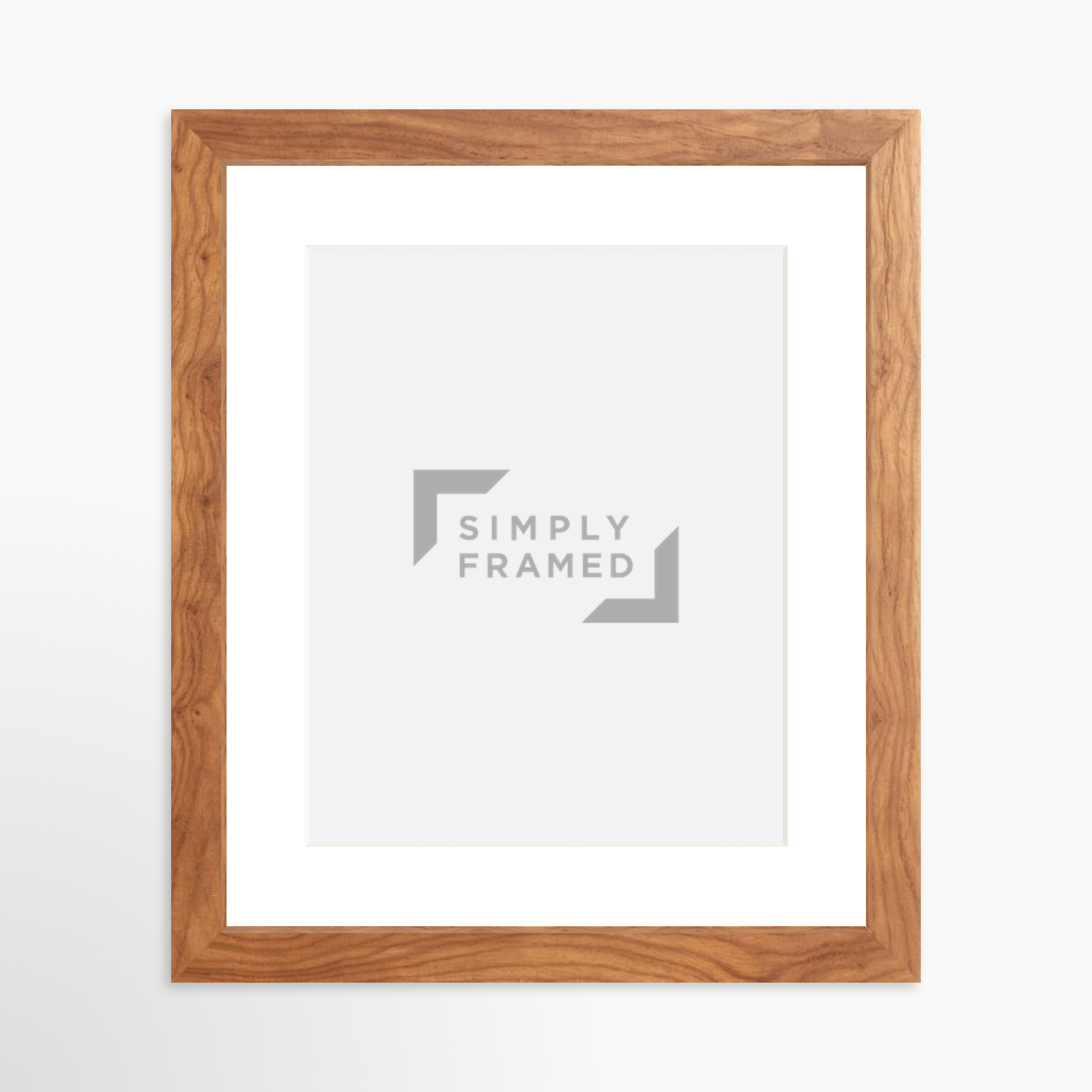 8x10 / Light Walnut Frame + White Mat