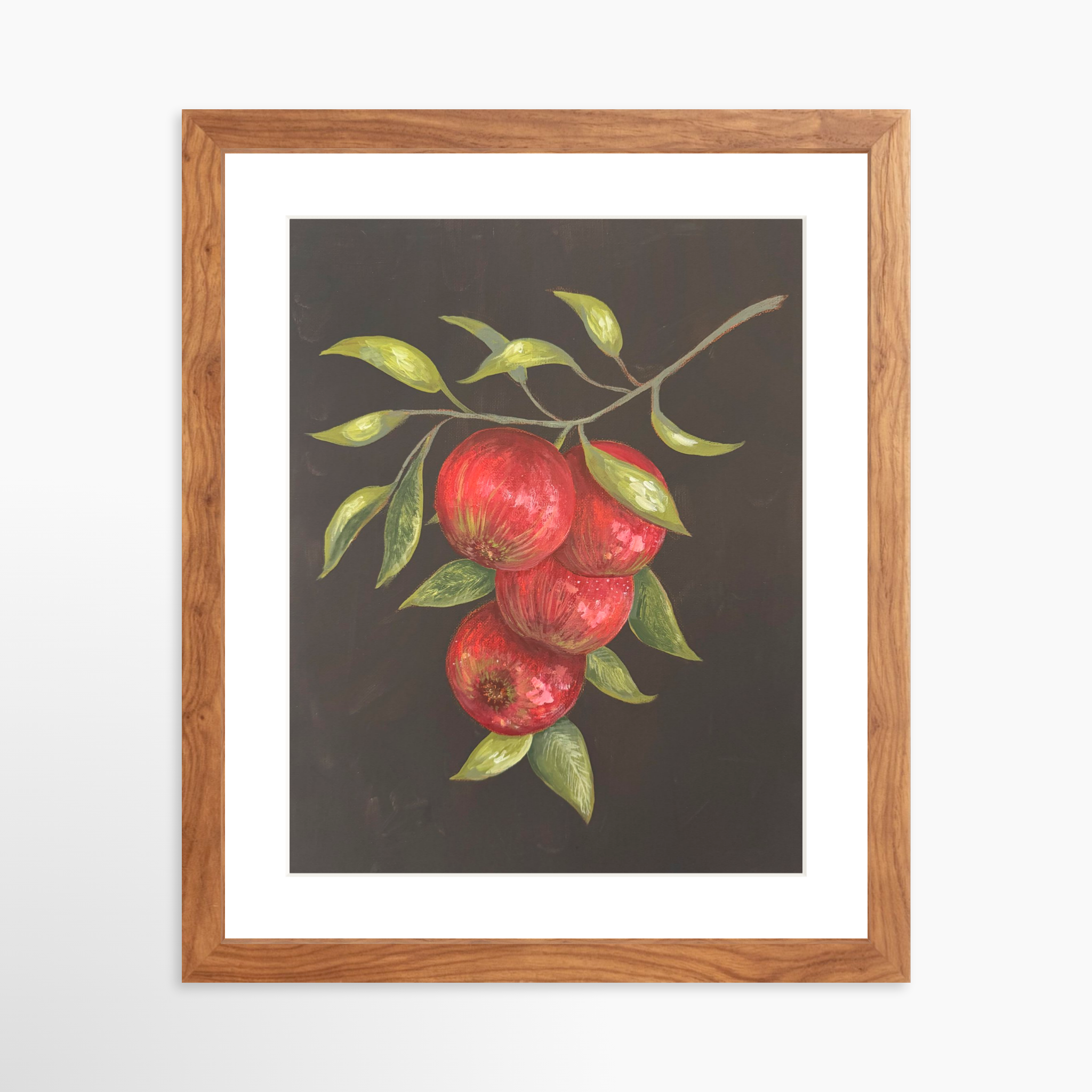 11x14 / Light Walnut Frame + White Mat