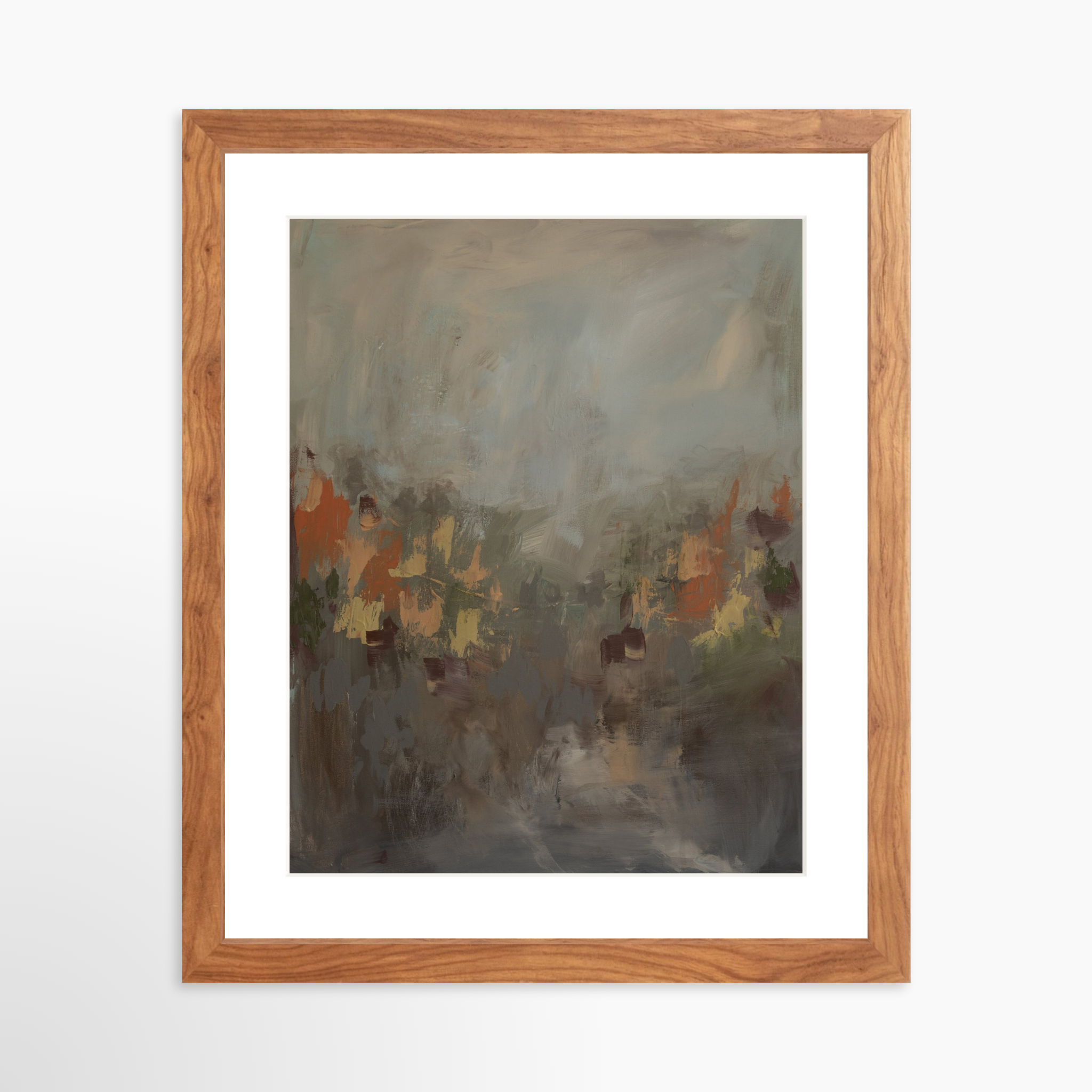 11x14 / Light Walnut Frame + White Mat