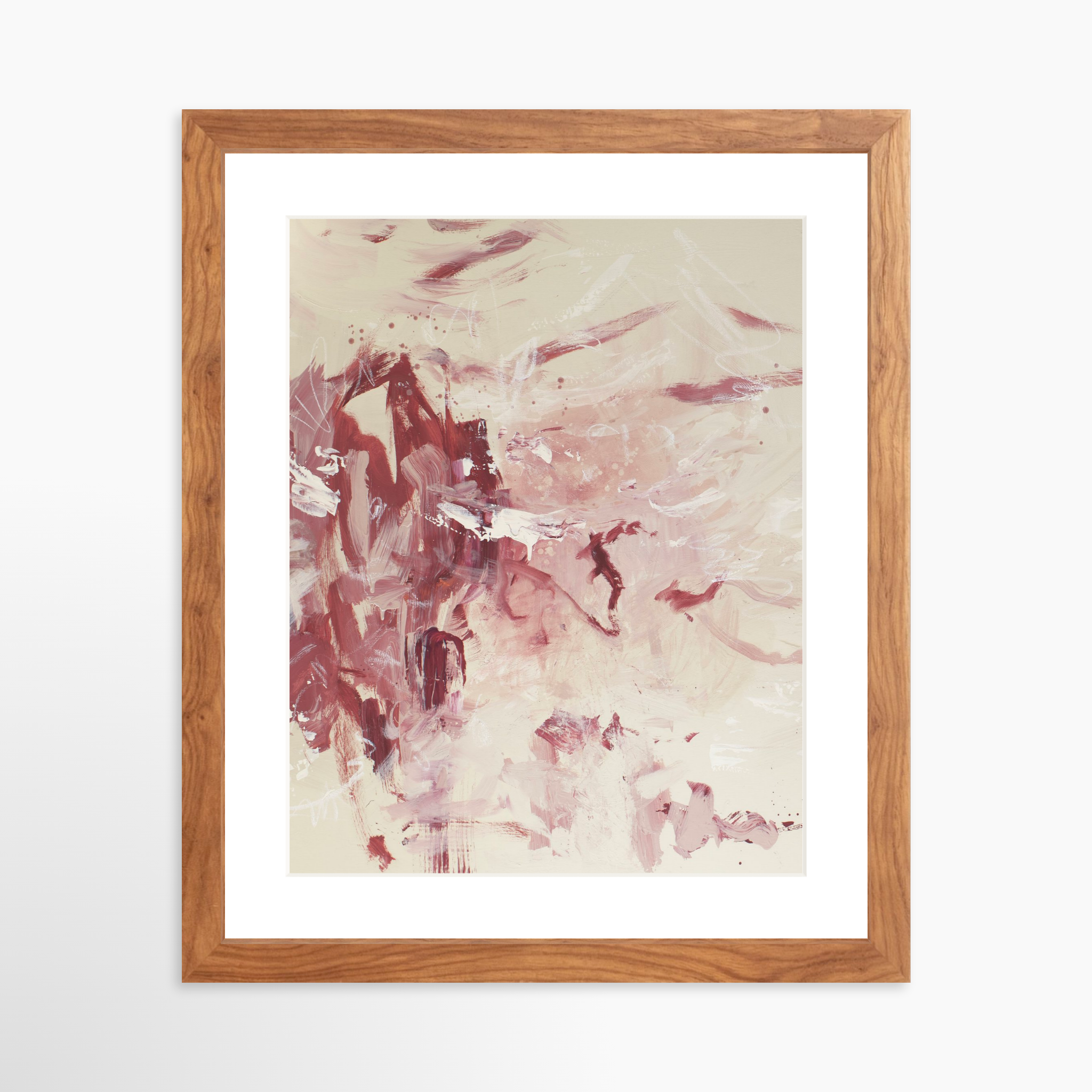 11x14 / Light Walnut Frame + White Mat