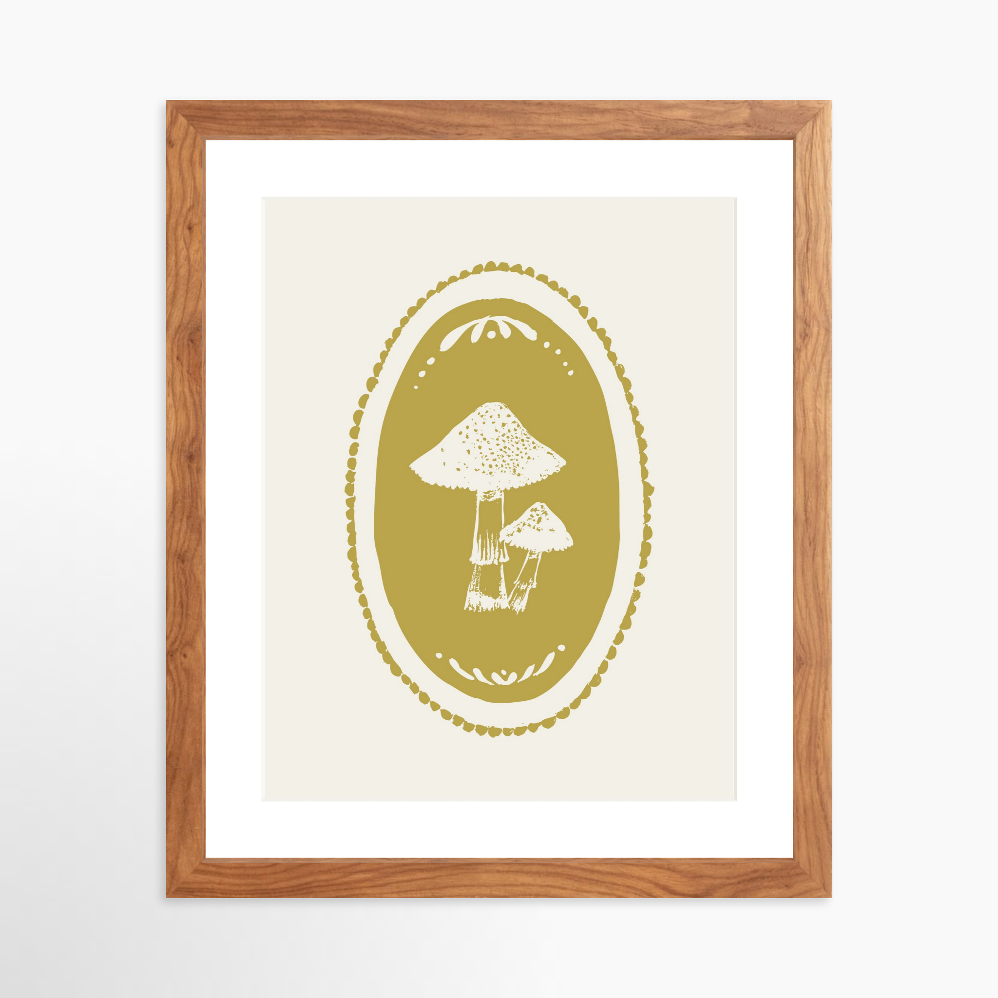 11x14 / Light Walnut Frame + White Mat