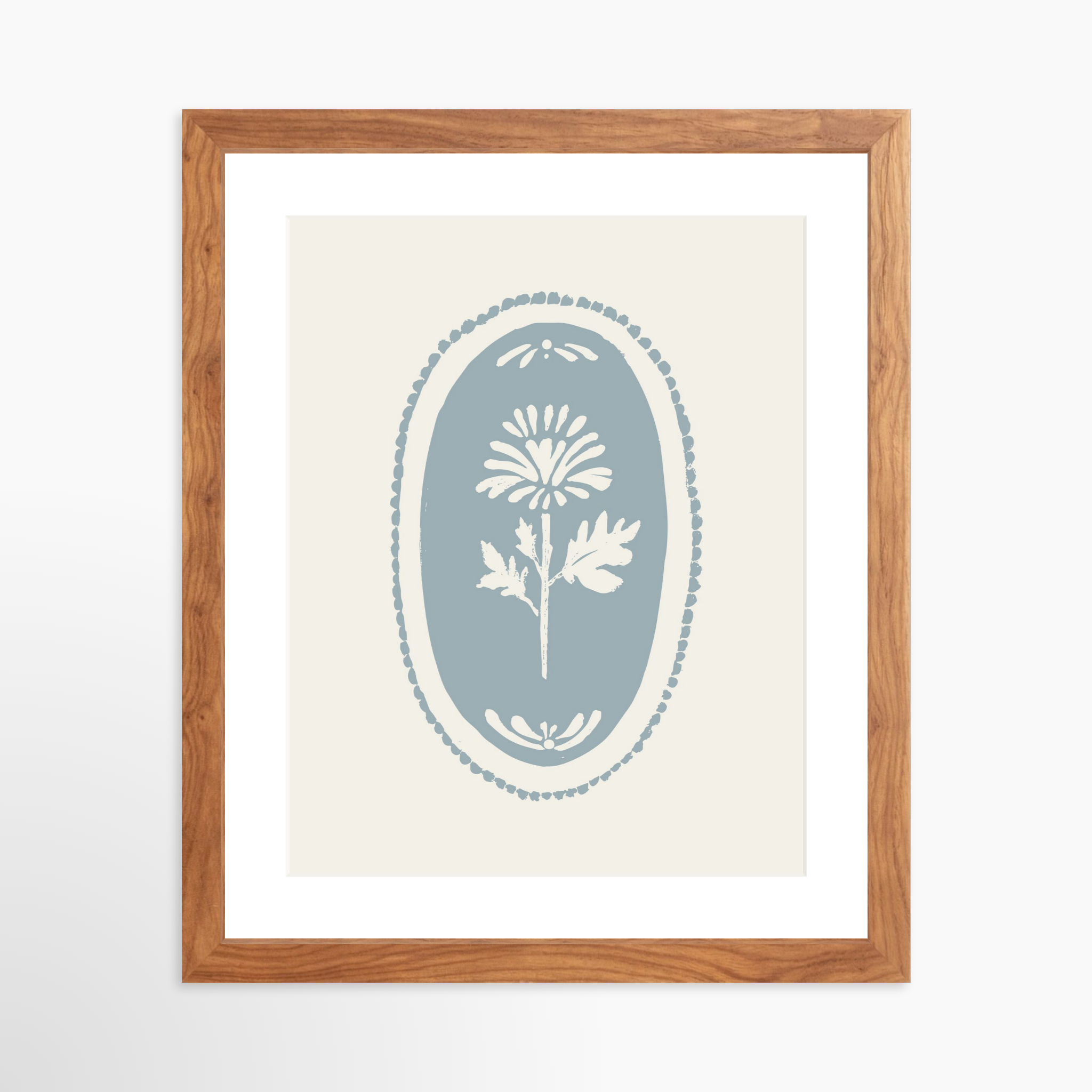 11x14 / Light Walnut Frame + White Mat