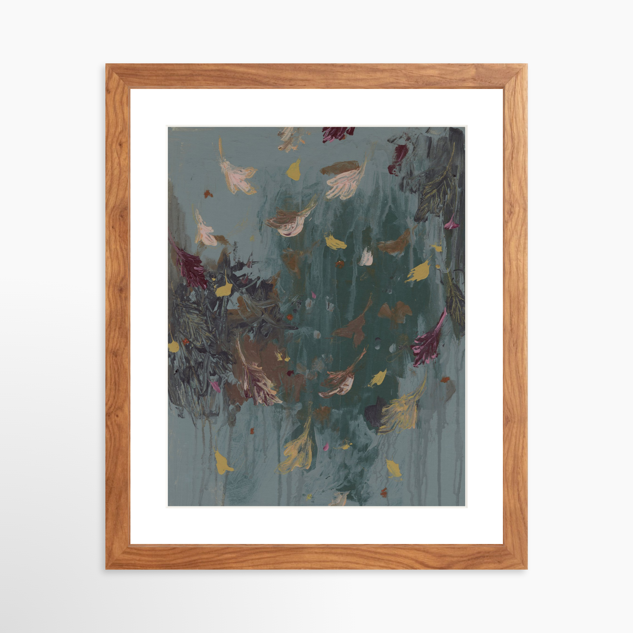 11x14 / Light Walnut Frame + White Mat