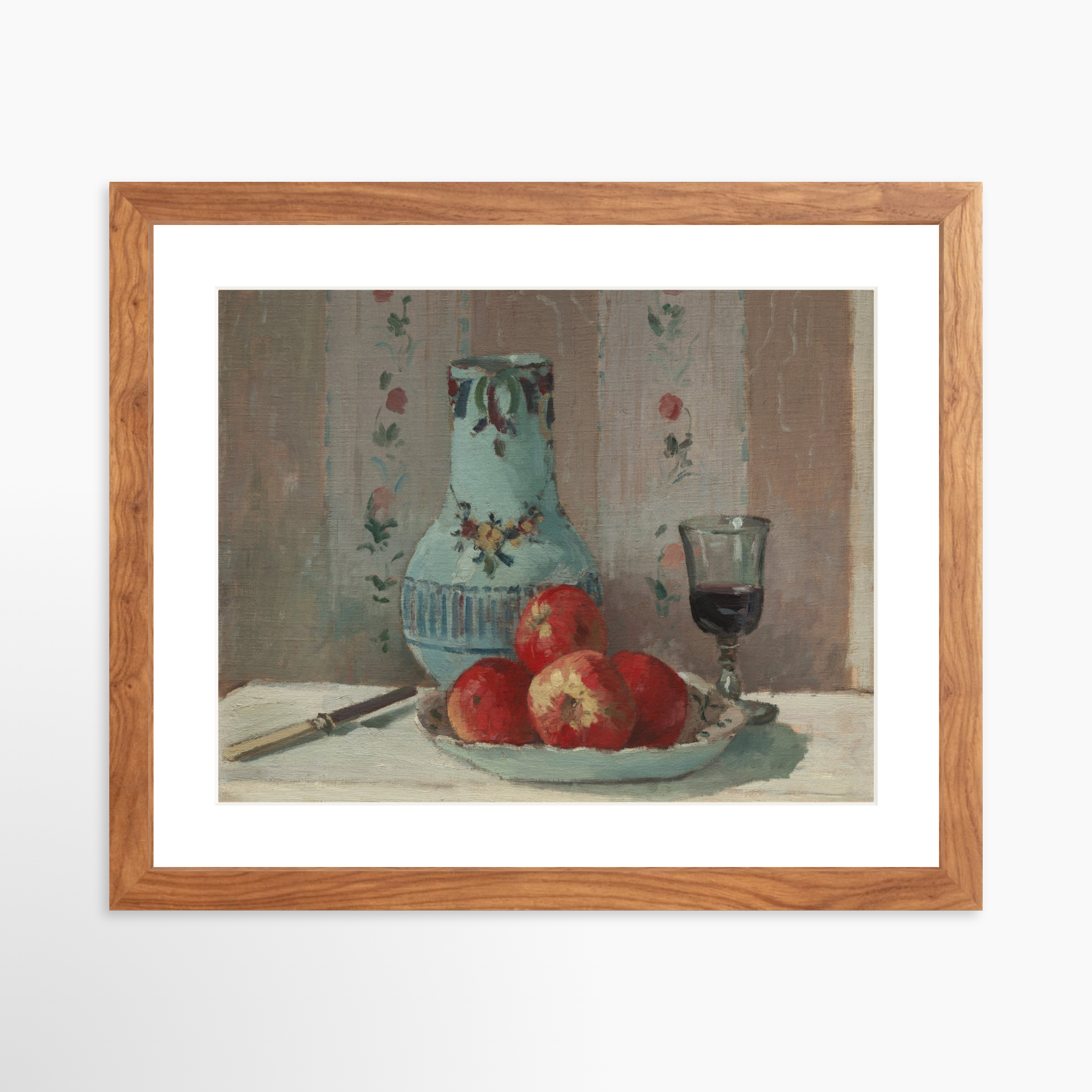 14x11 / Light Walnut Frame + White Mat
