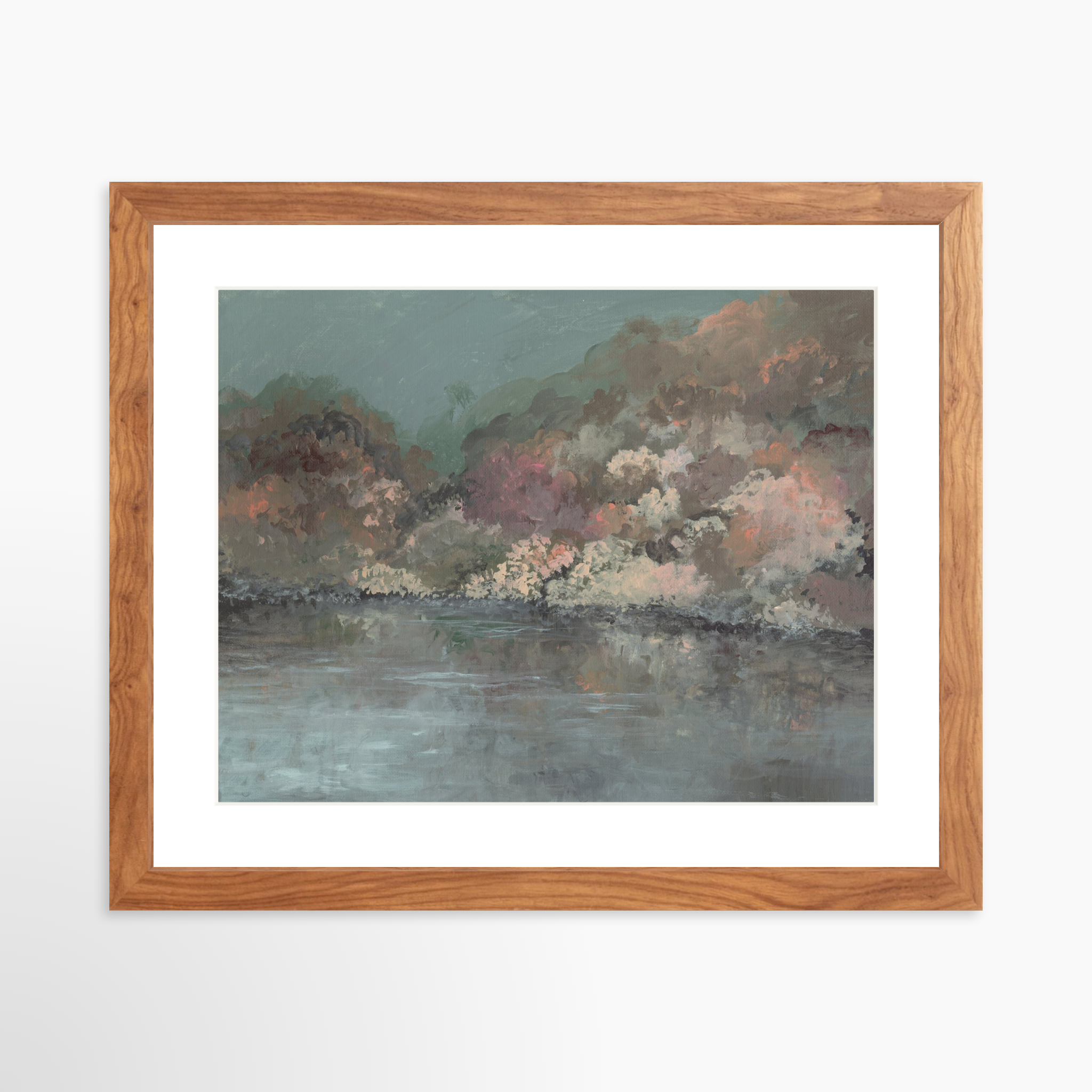 14x11 / Light Walnut Frame + White Mat