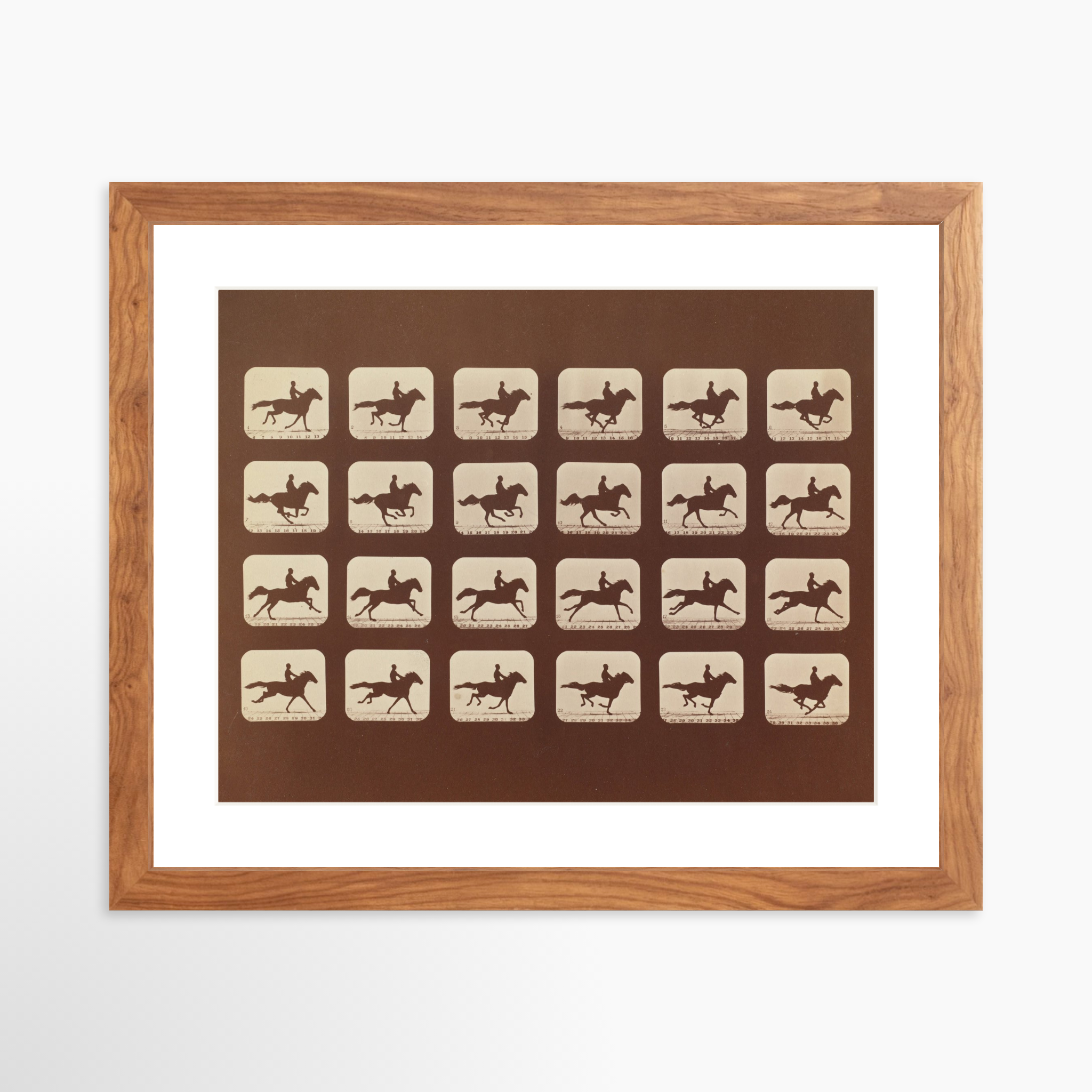 14x11 / Light Walnut Frame + White Mat