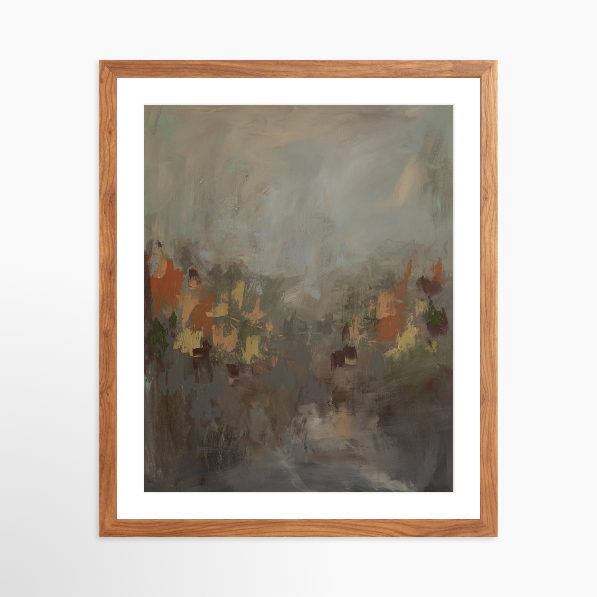 16x20 / Light Walnut Frame + White Mat