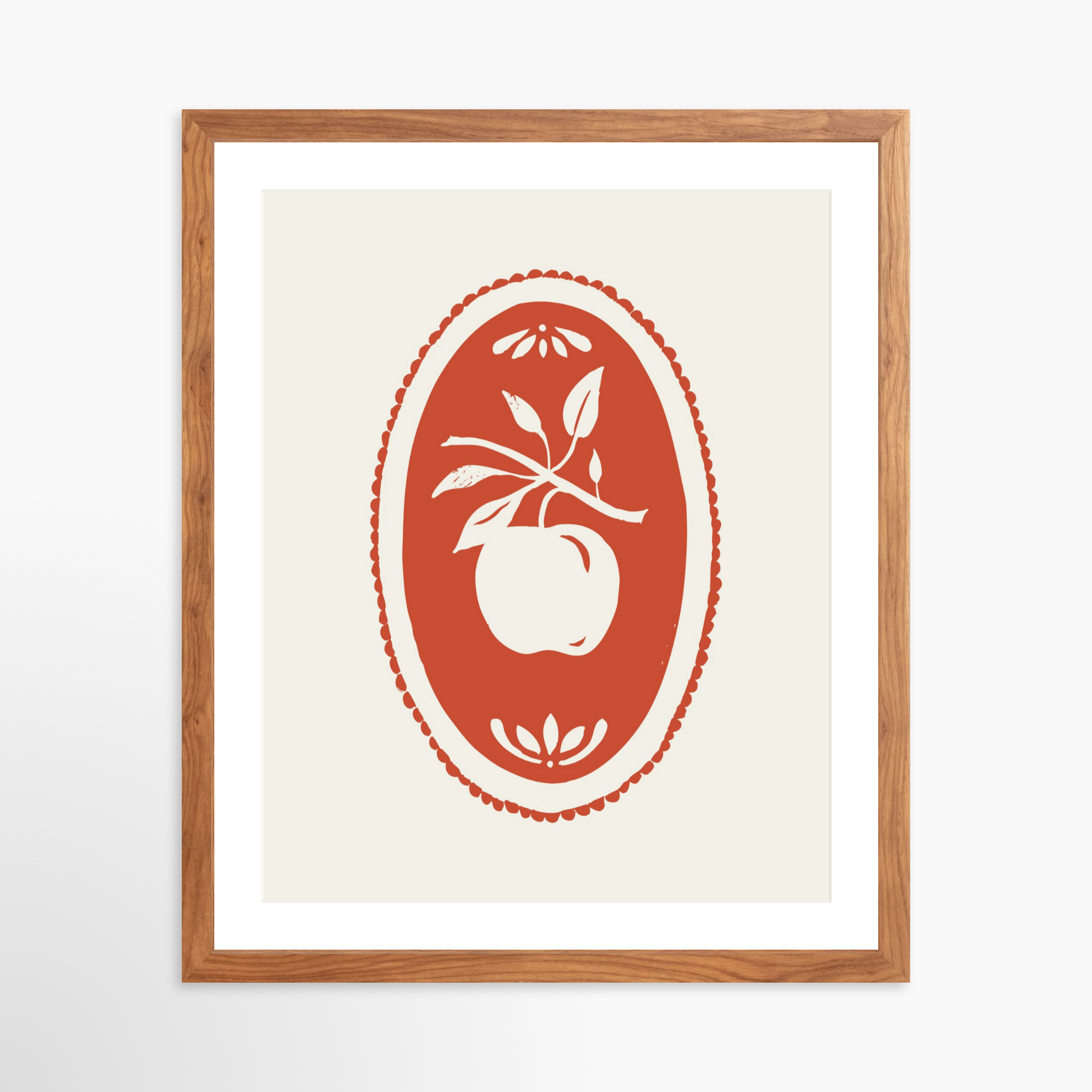 16x20 / Light Walnut Frame + White Mat