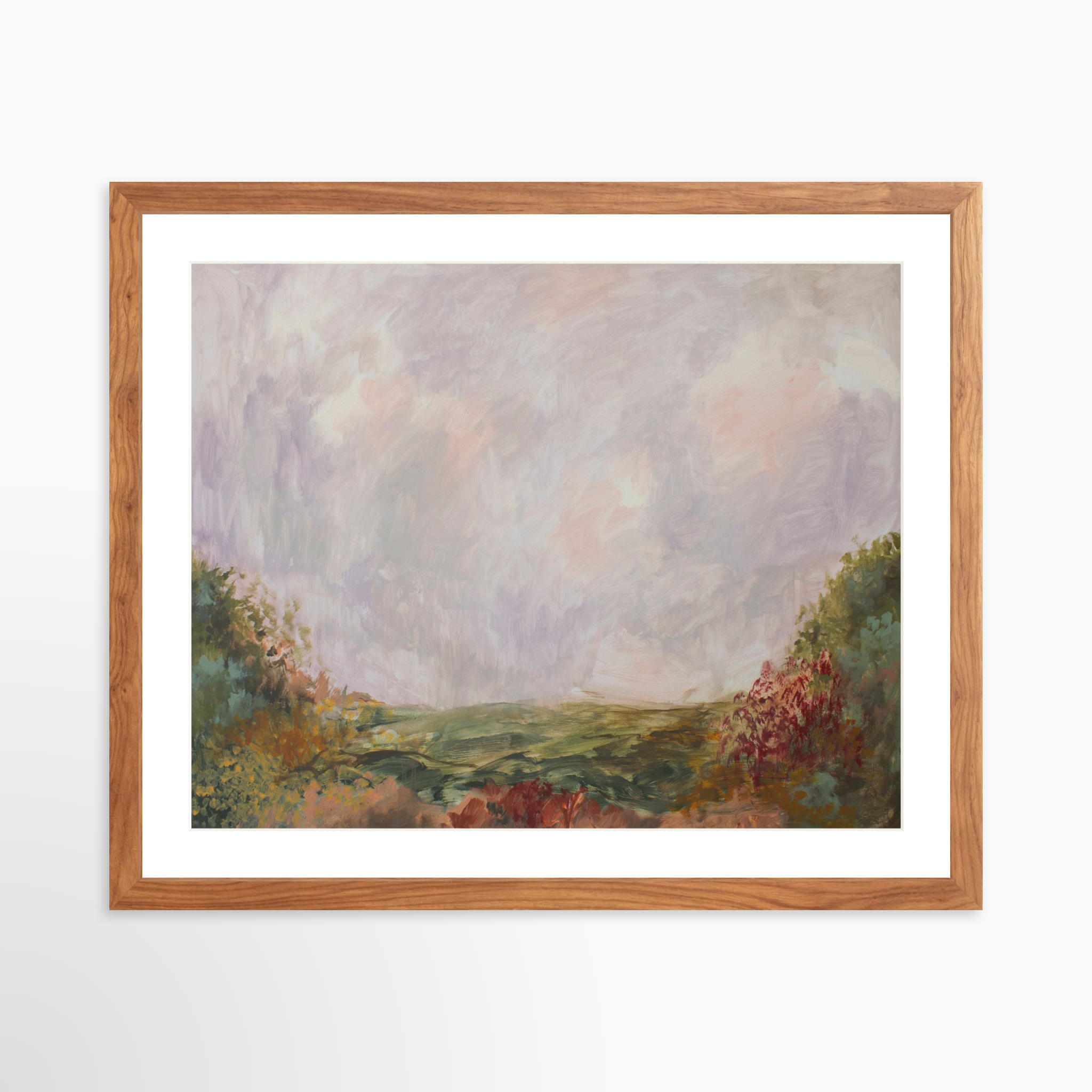 20x16 / Light Walnut Frame + White Mat