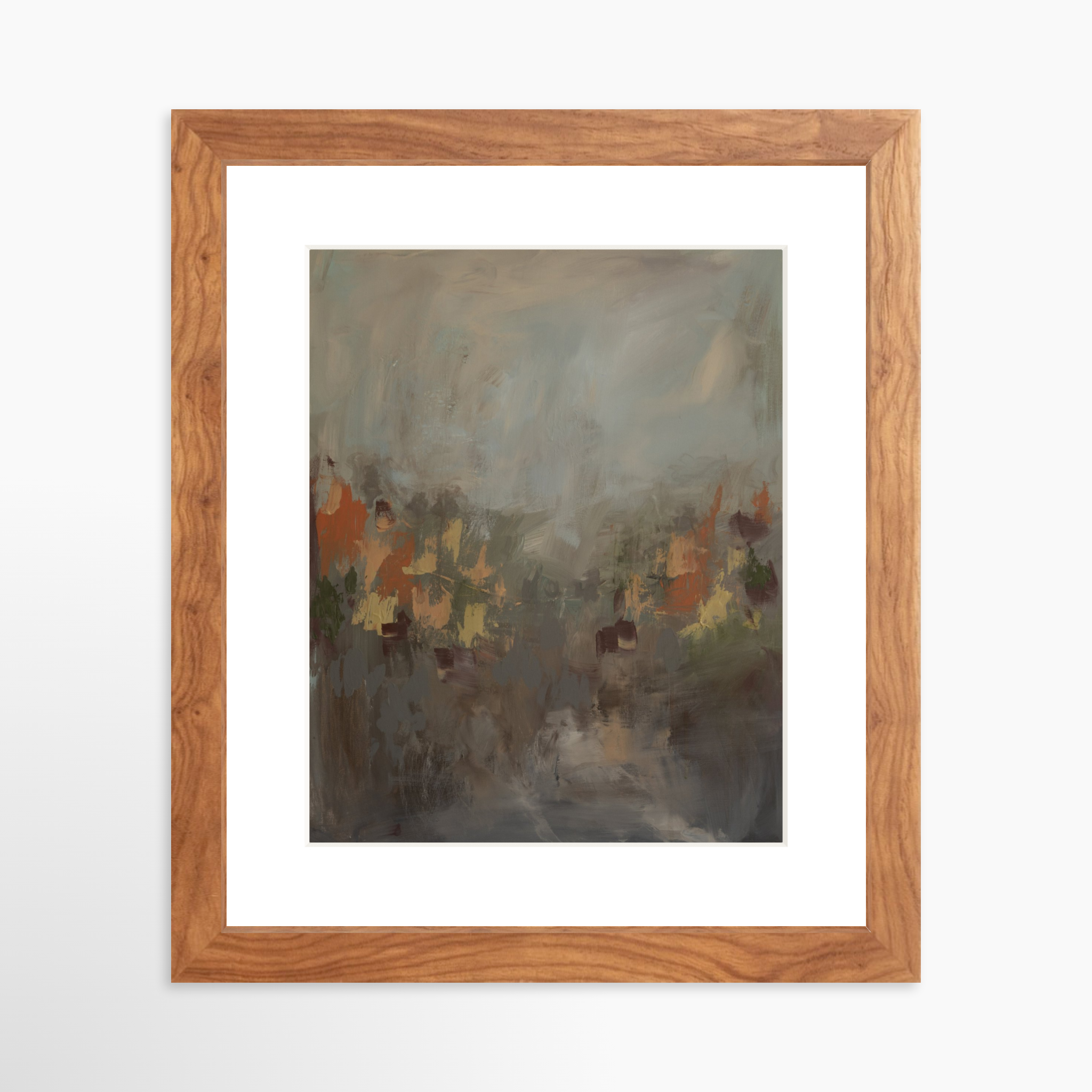 8x10 / Light Walnut Frame + White Mat