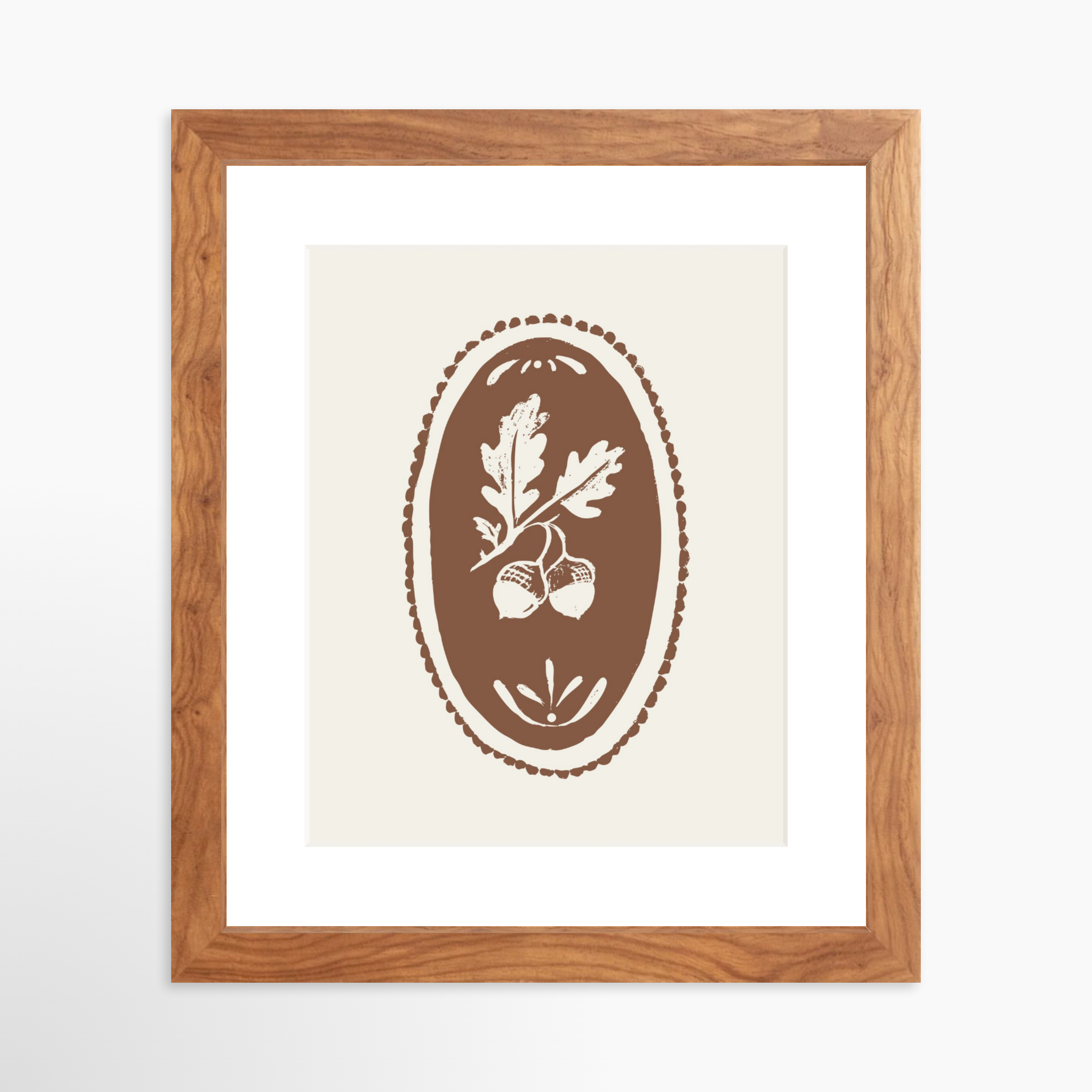 8x10 / Light Walnut Frame + White Mat