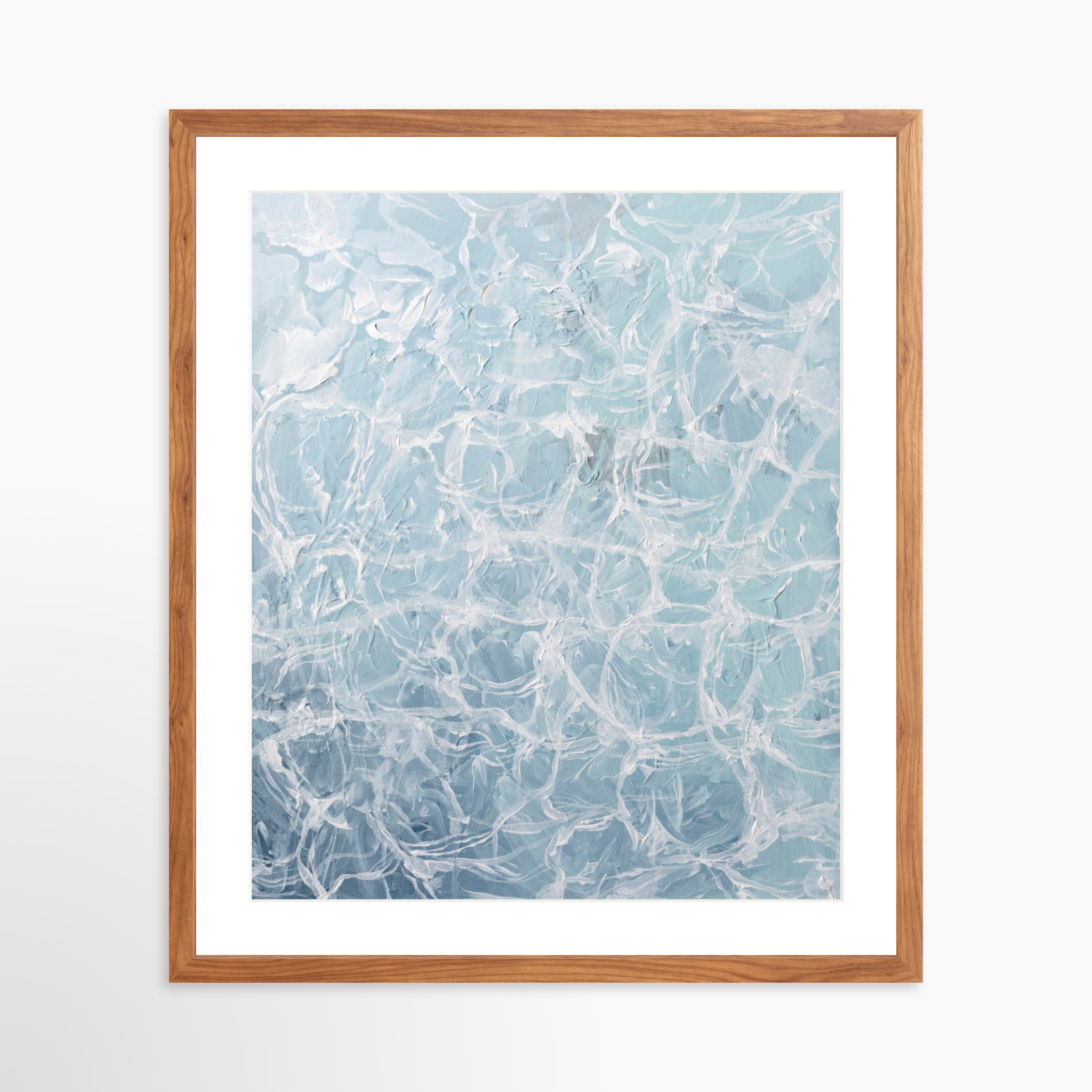 20x25 / Light Walnut Frame + White Mat