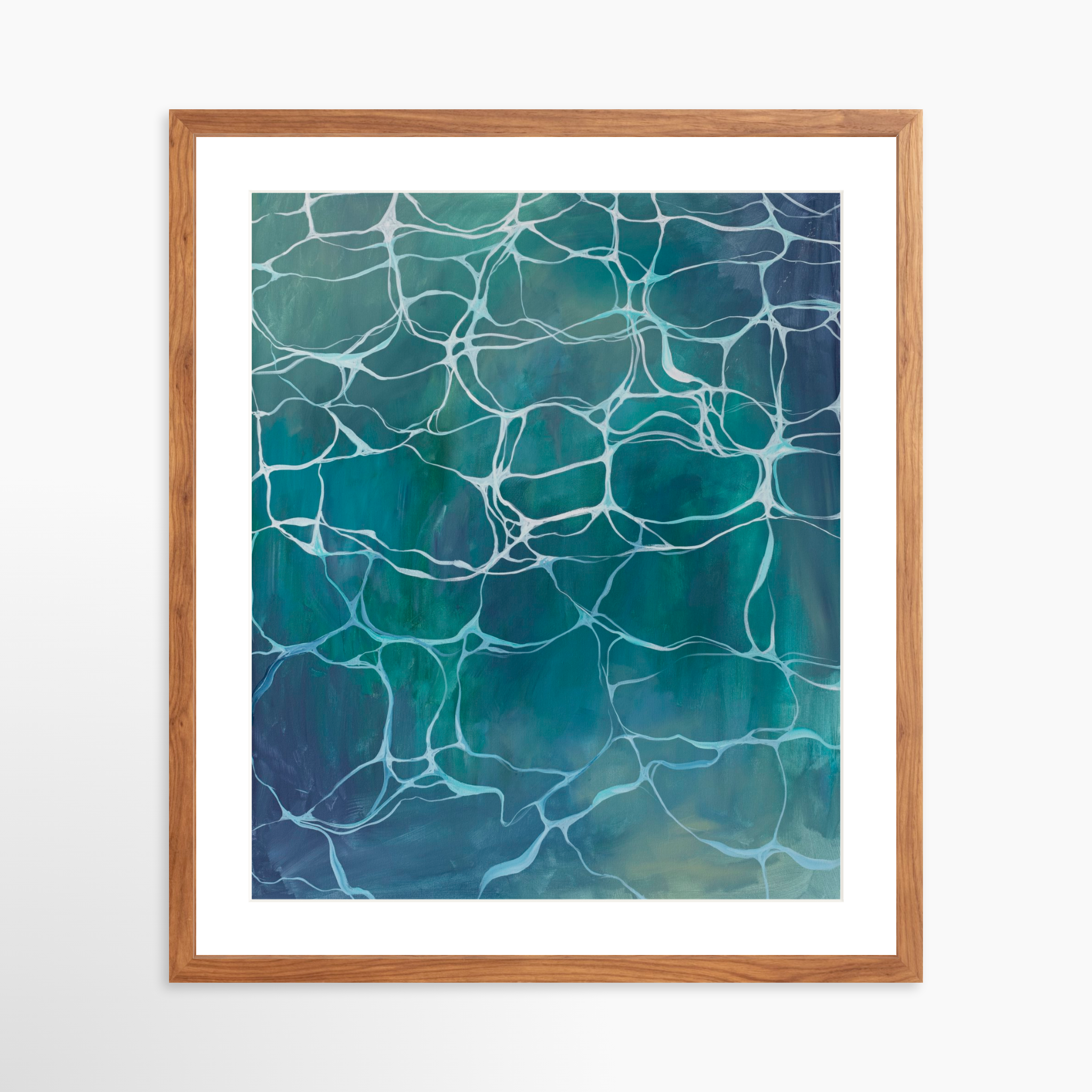 20x25 / Light Walnut Frame + White Mat