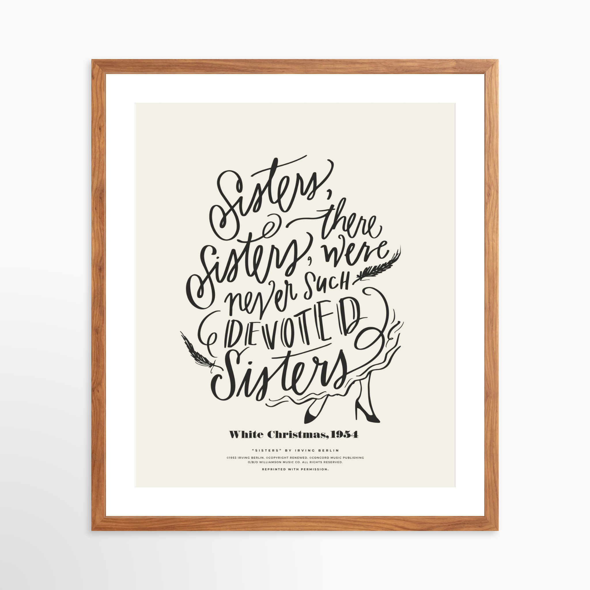 20x25 / Light Walnut Frame + White Mat