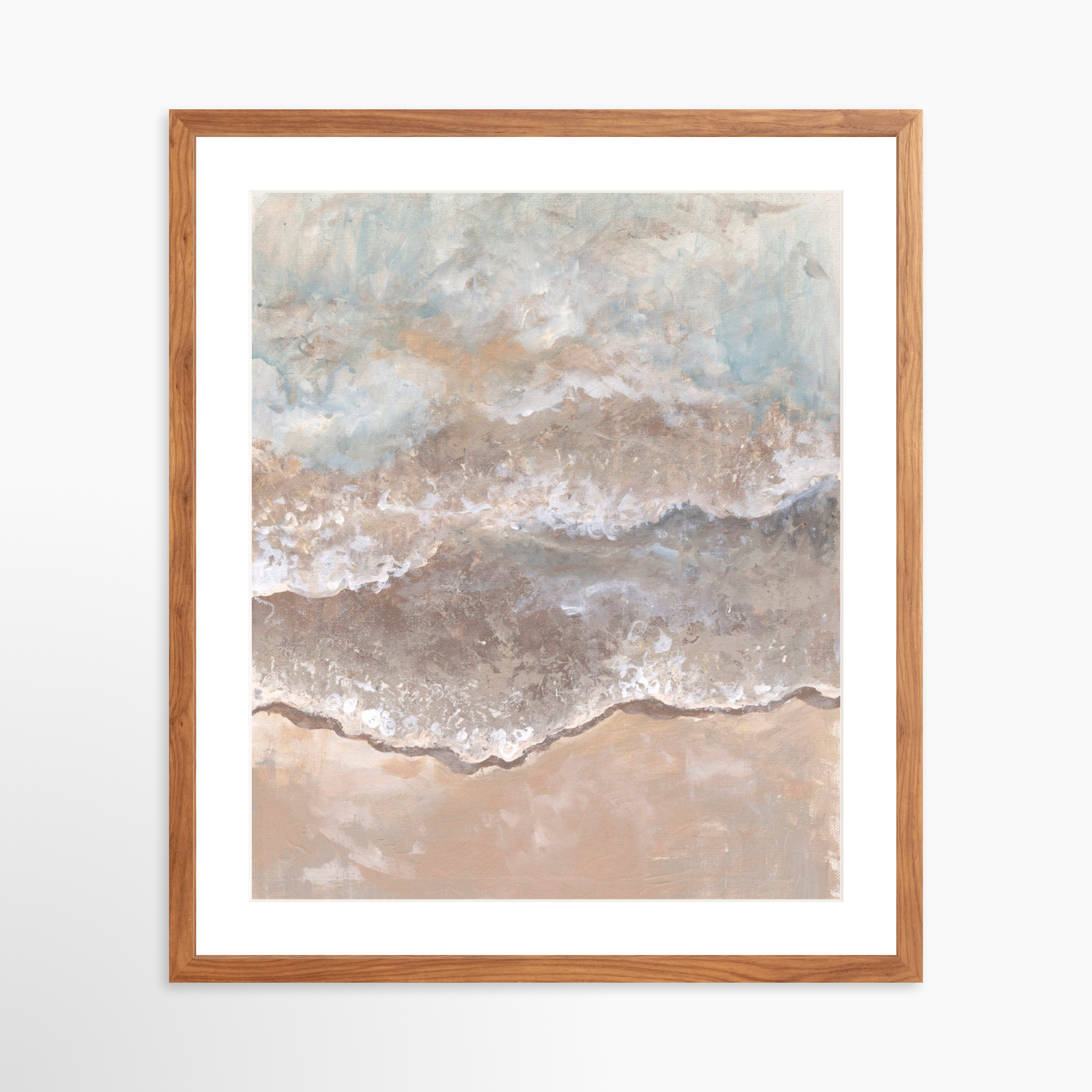 20x25 / Light Walnut Frame + White Mat