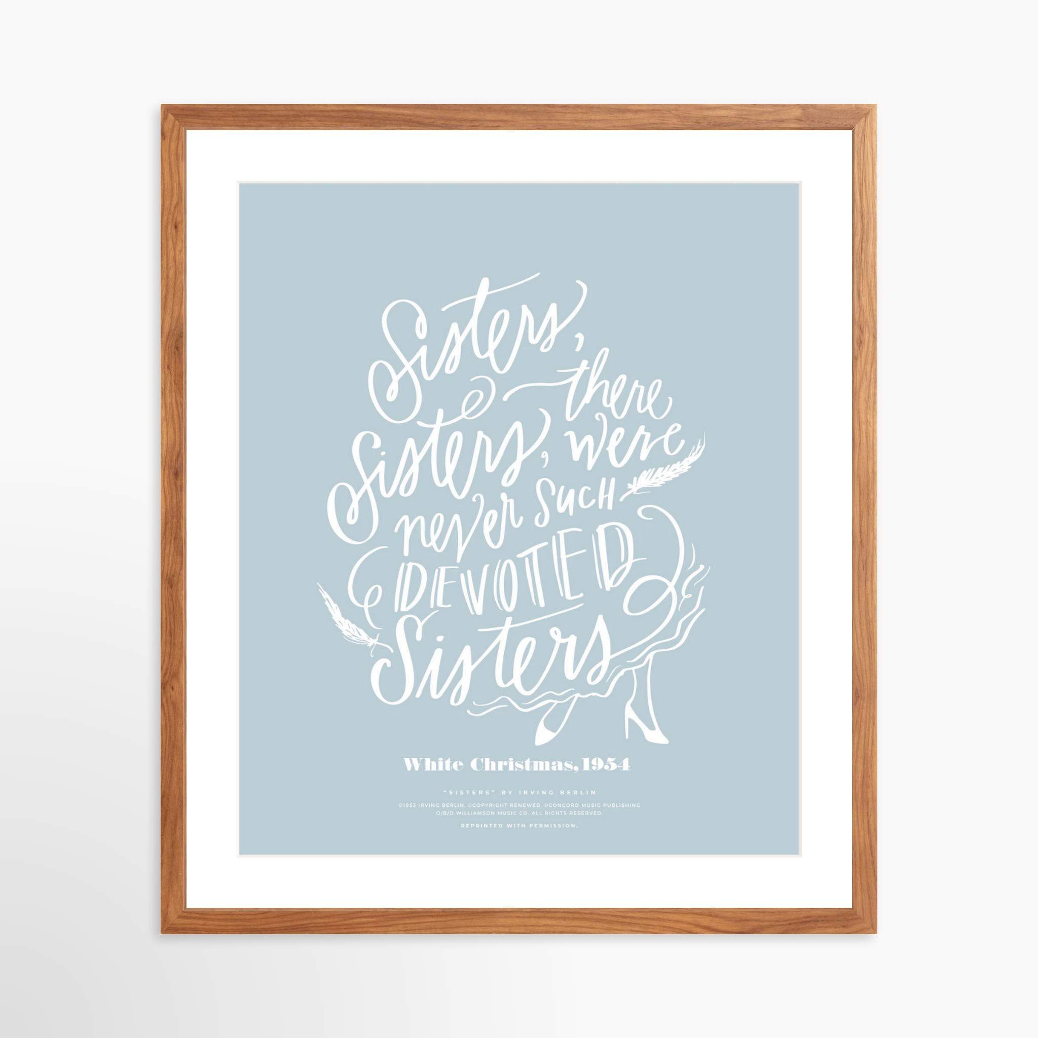 20x25 / Light Walnut Frame + White Mat