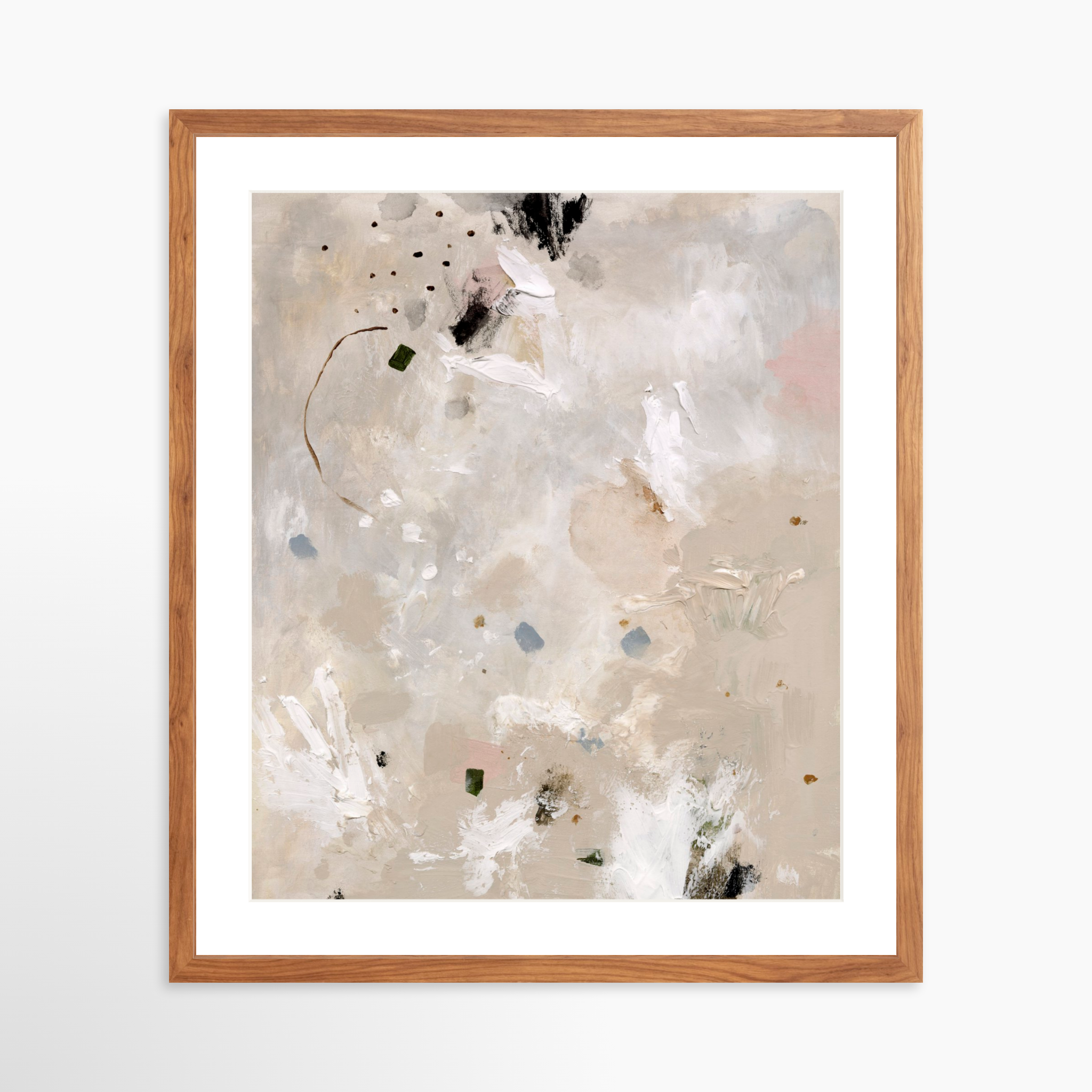 20x25 / Light Walnut Frame + White Mat