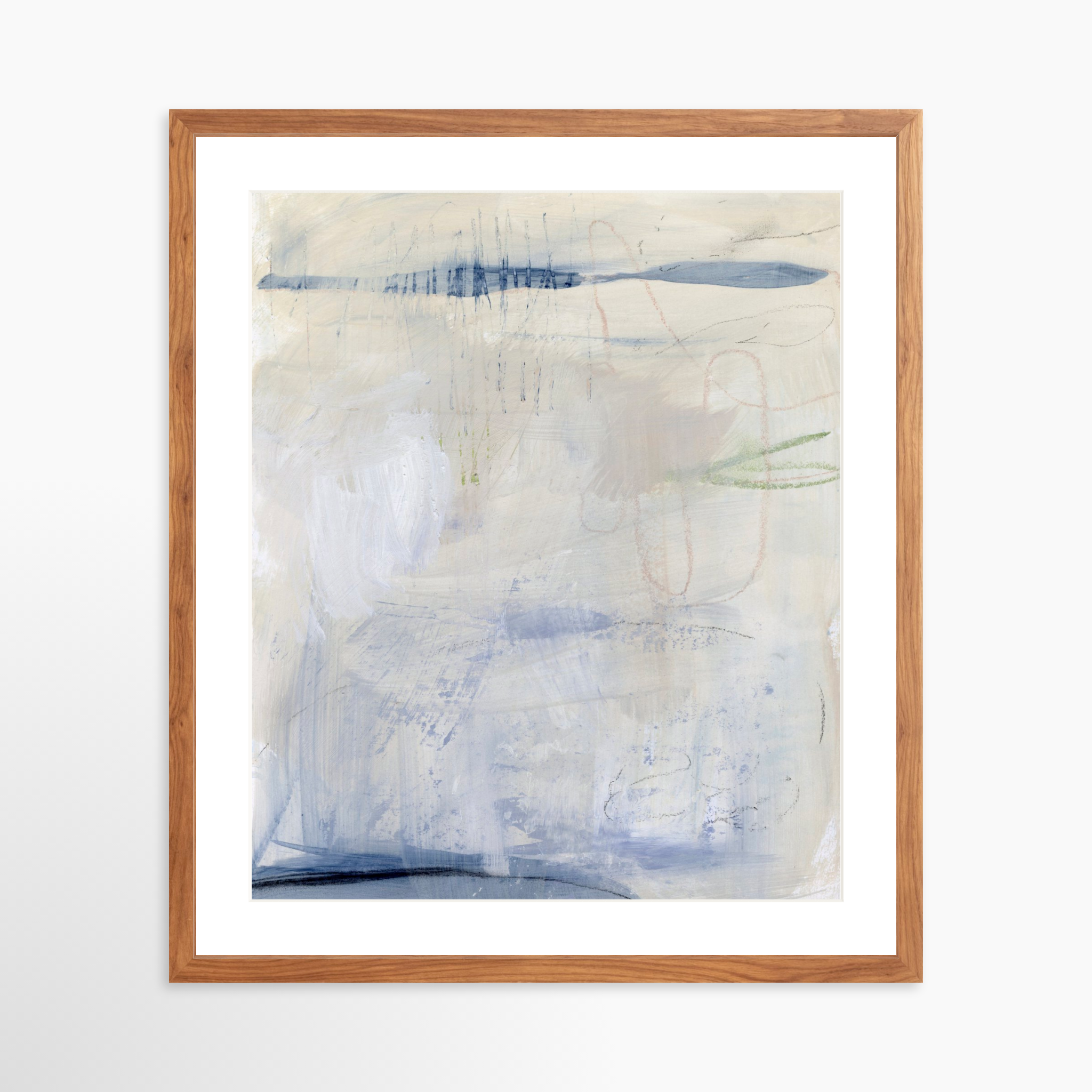 20x25 / Light Walnut Frame + White Mat