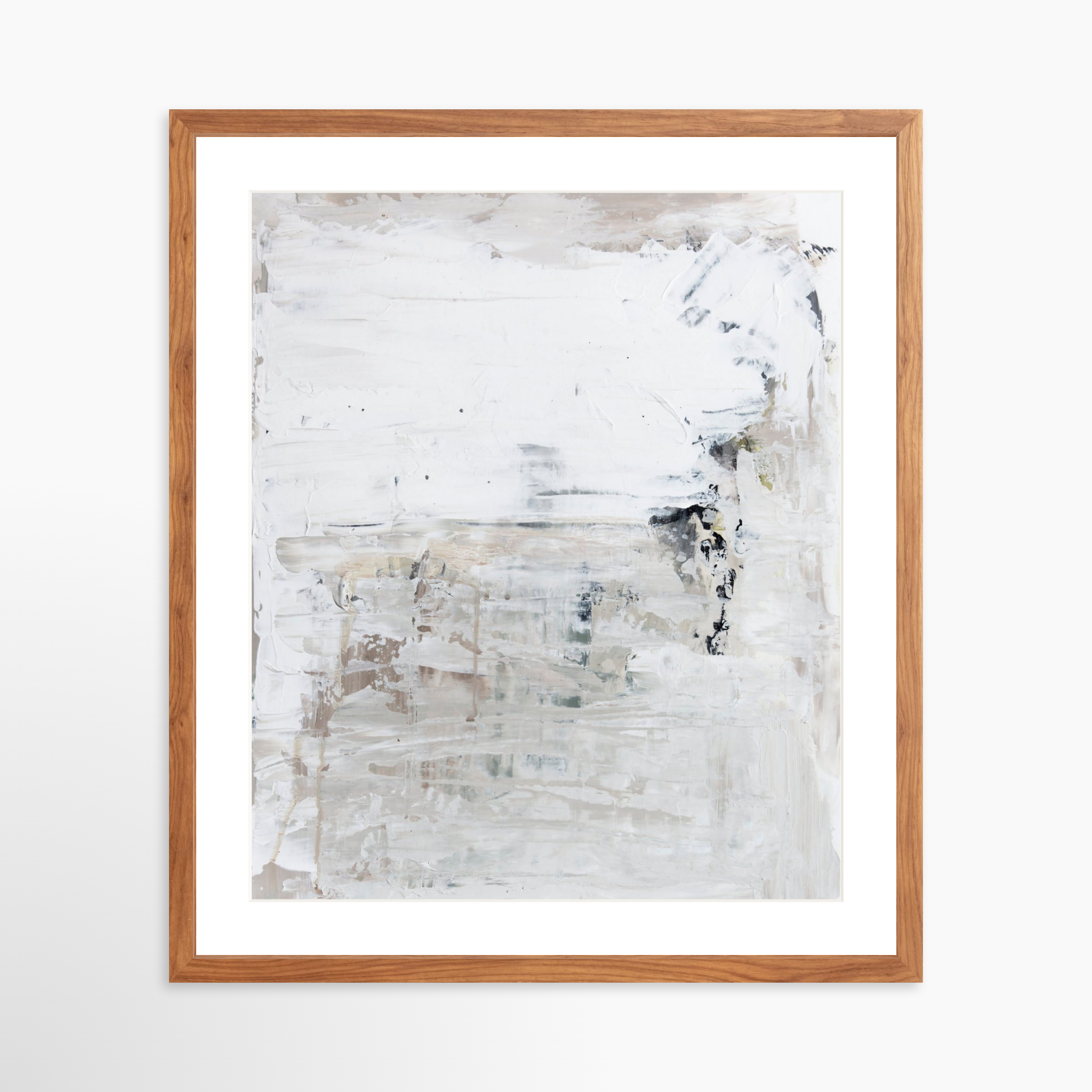 20x25 / Light Walnut Frame + White Mat