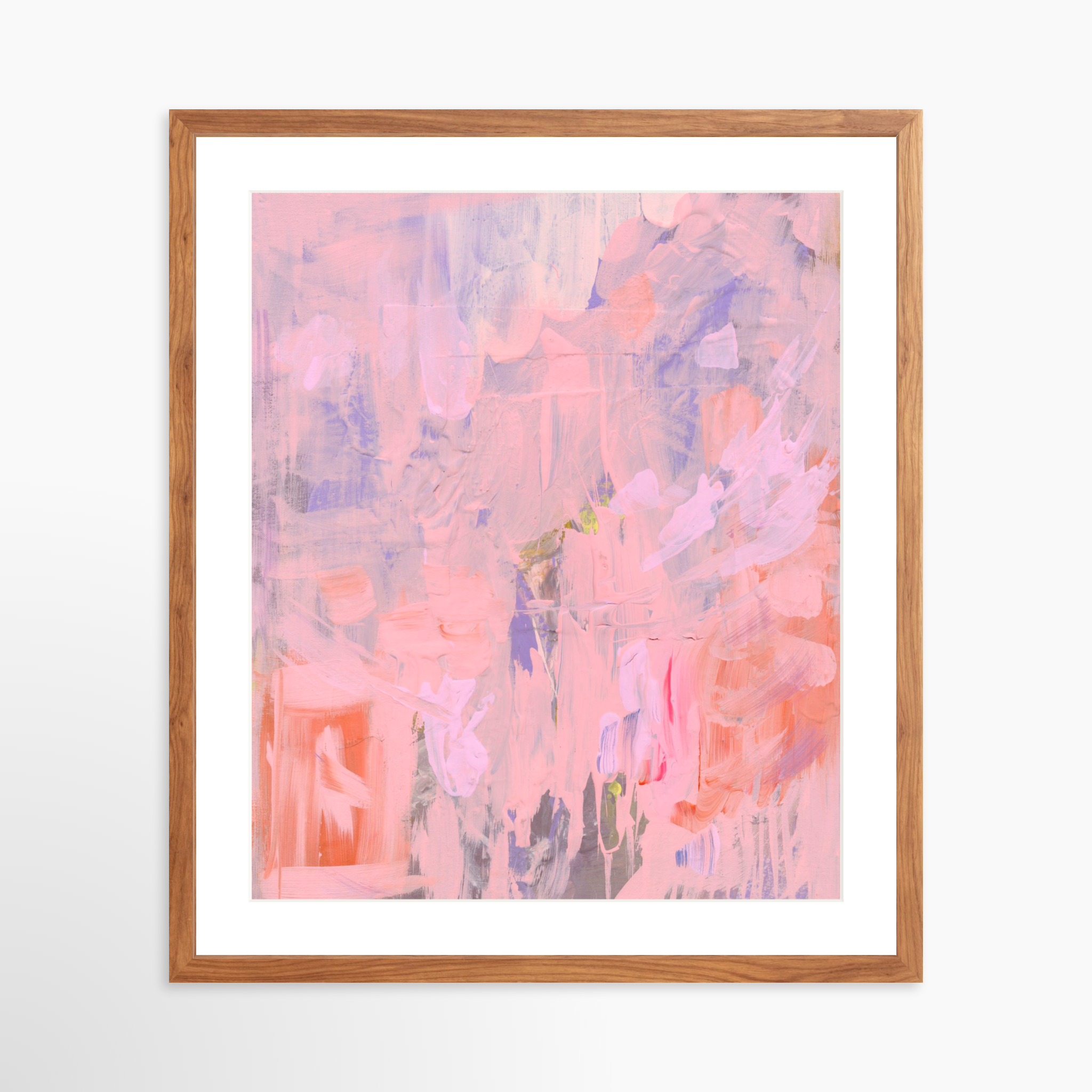 20x25 / Light Walnut Frame + White Mat