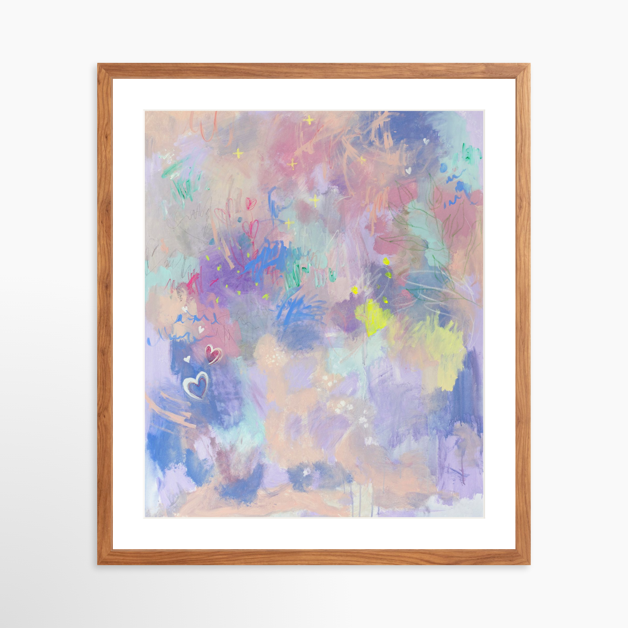 20x25 / Light Walnut Frame + White Mat