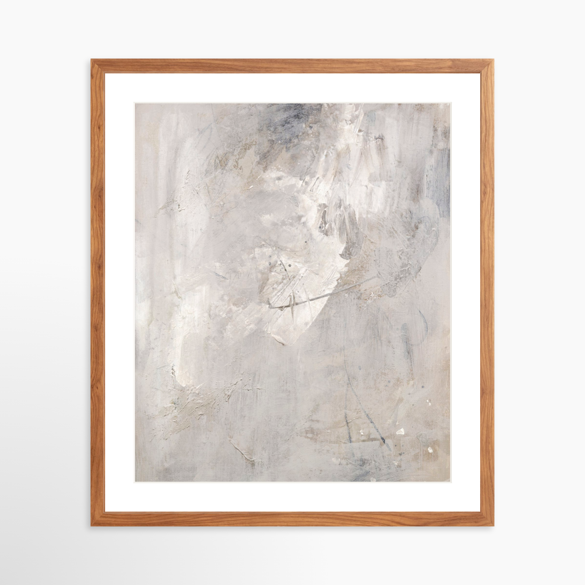 20x25 / Light Walnut Frame + White Mat