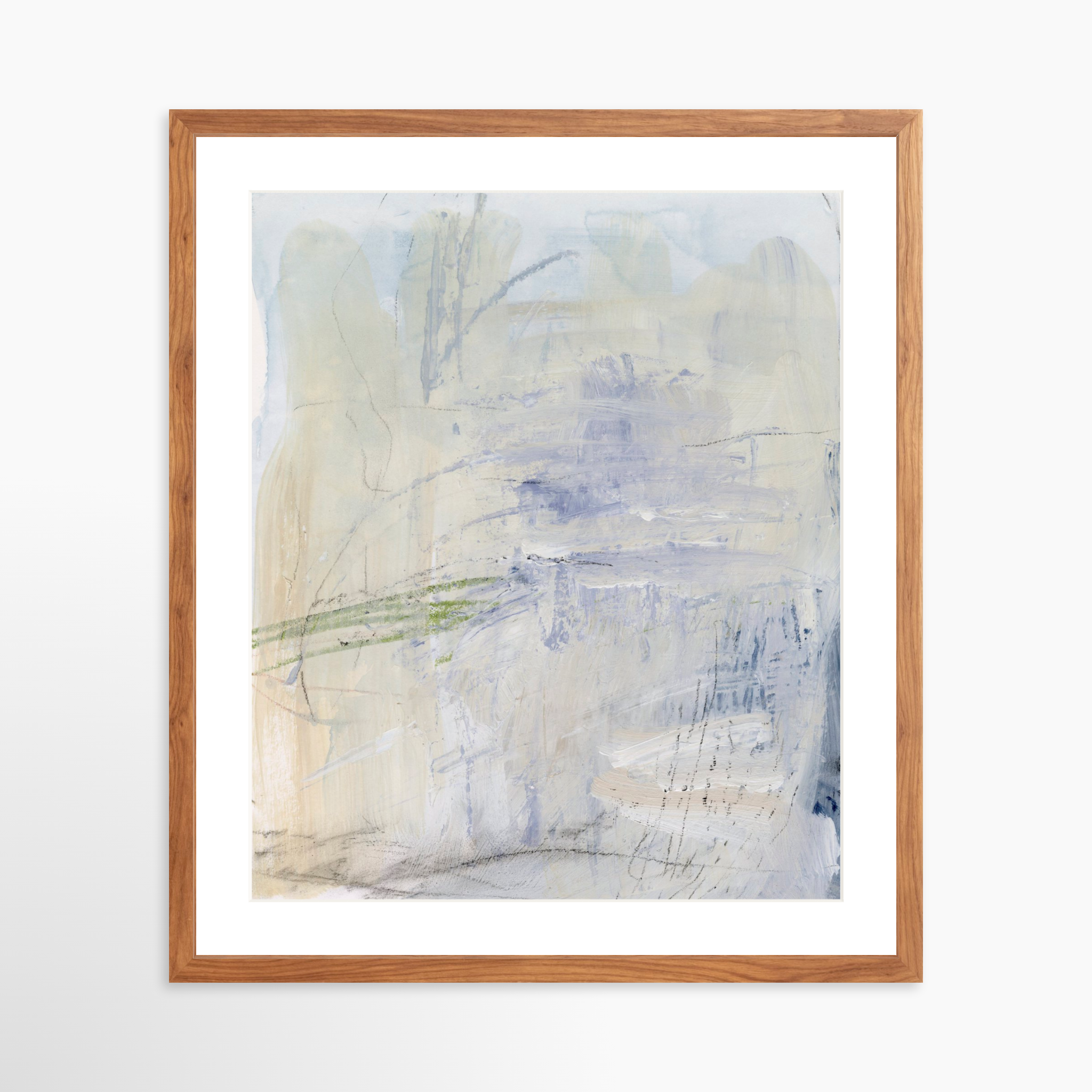 20x25 / Light Walnut Frame + White Mat