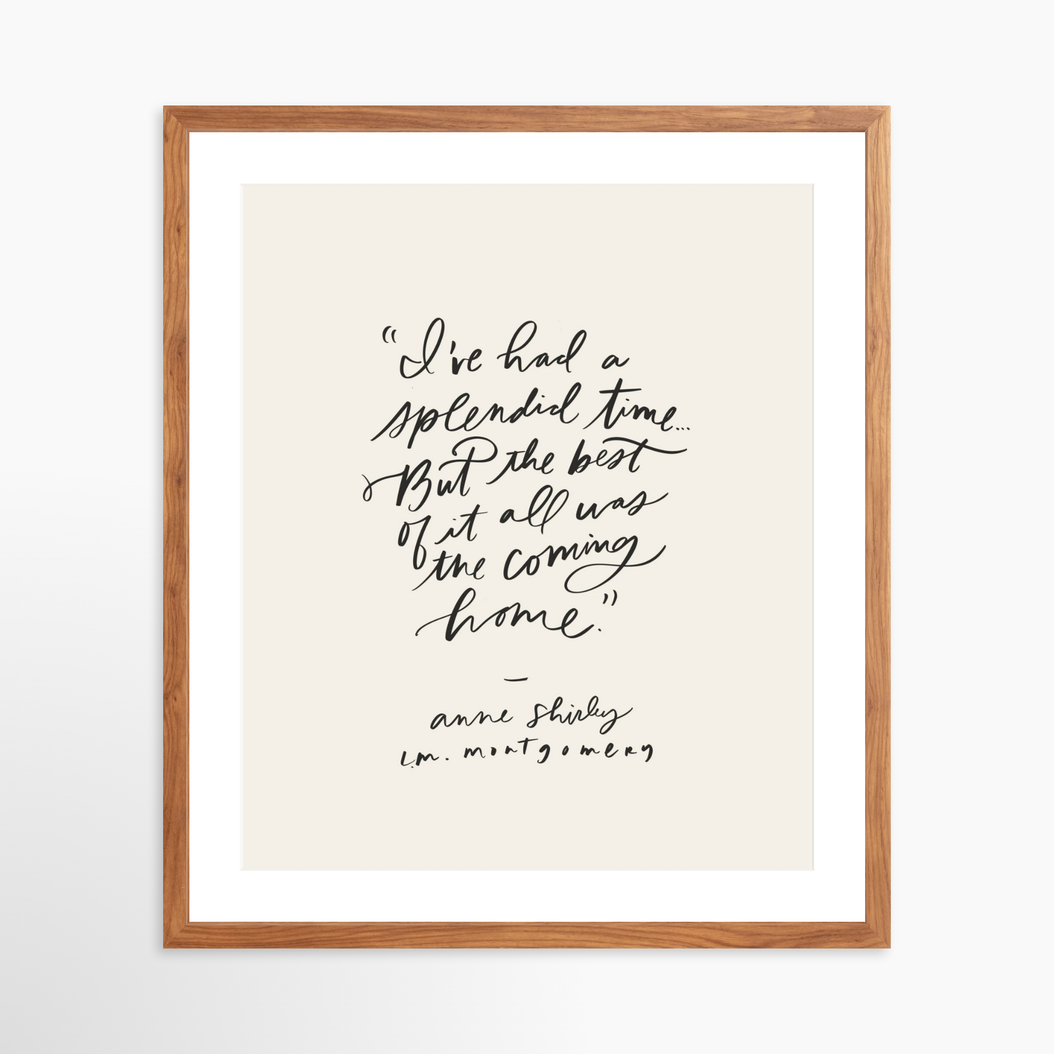 20x25 / Light Walnut Frame + White Mat