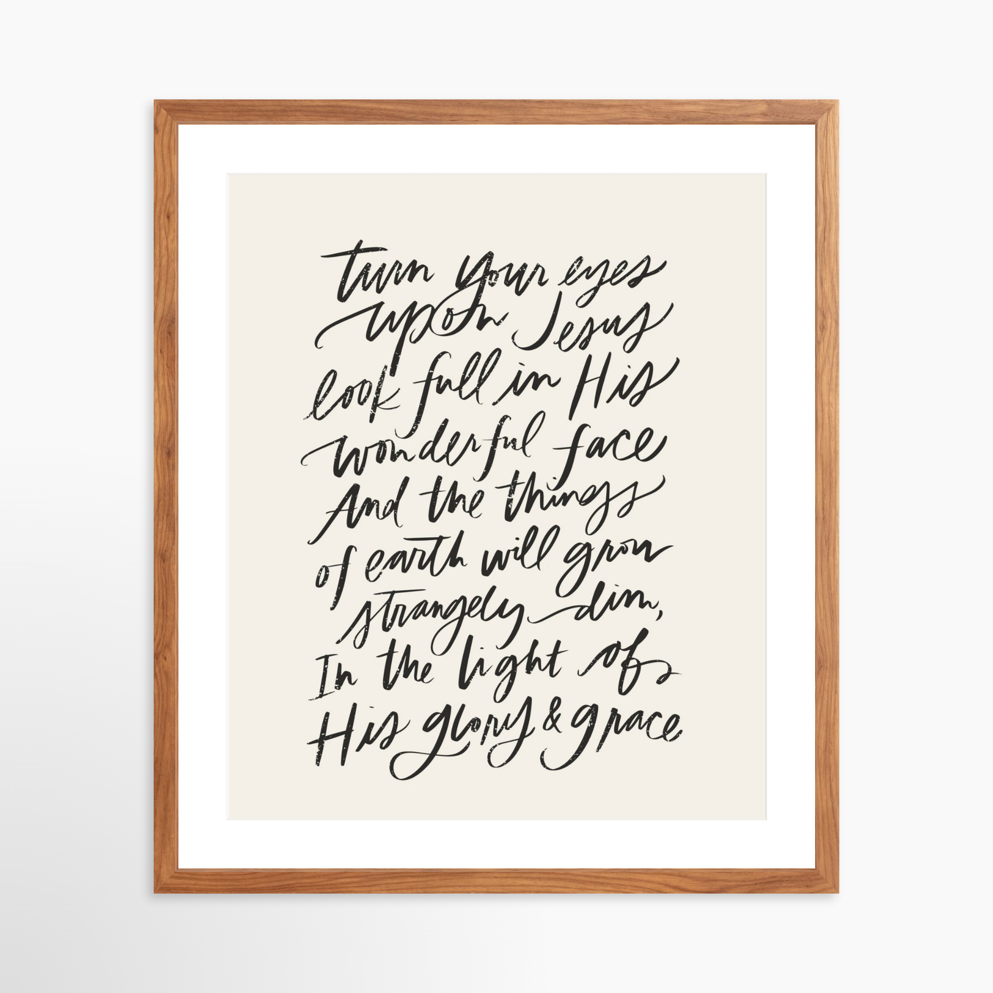 20x25 / Light Walnut Frame + White Mat