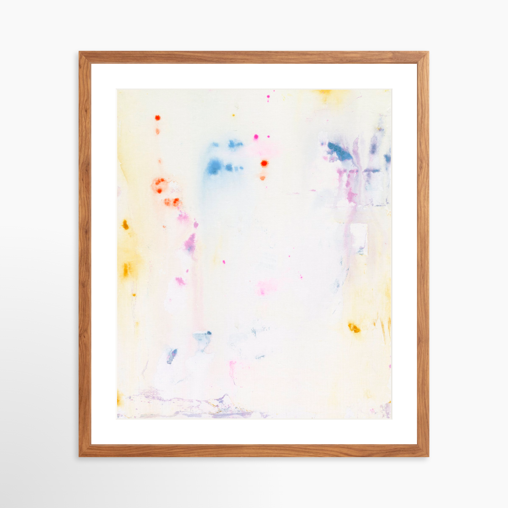 20x25 / Light Walnut Frame + White Mat