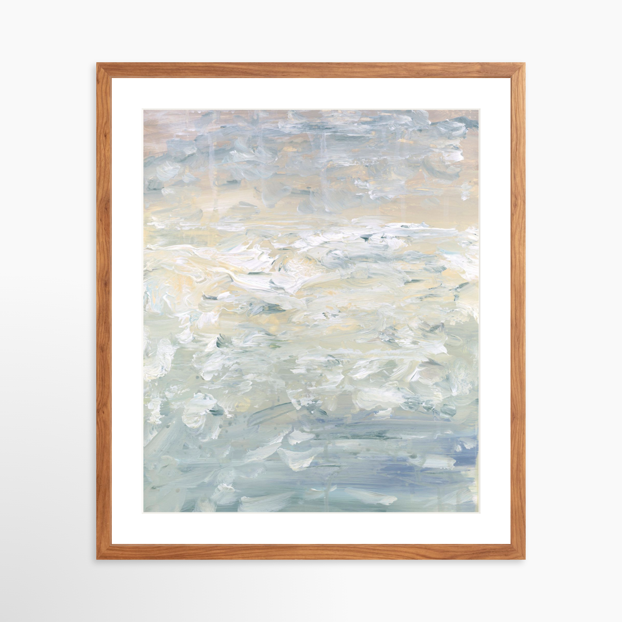 20x25 / Light Walnut Frame + White Mat