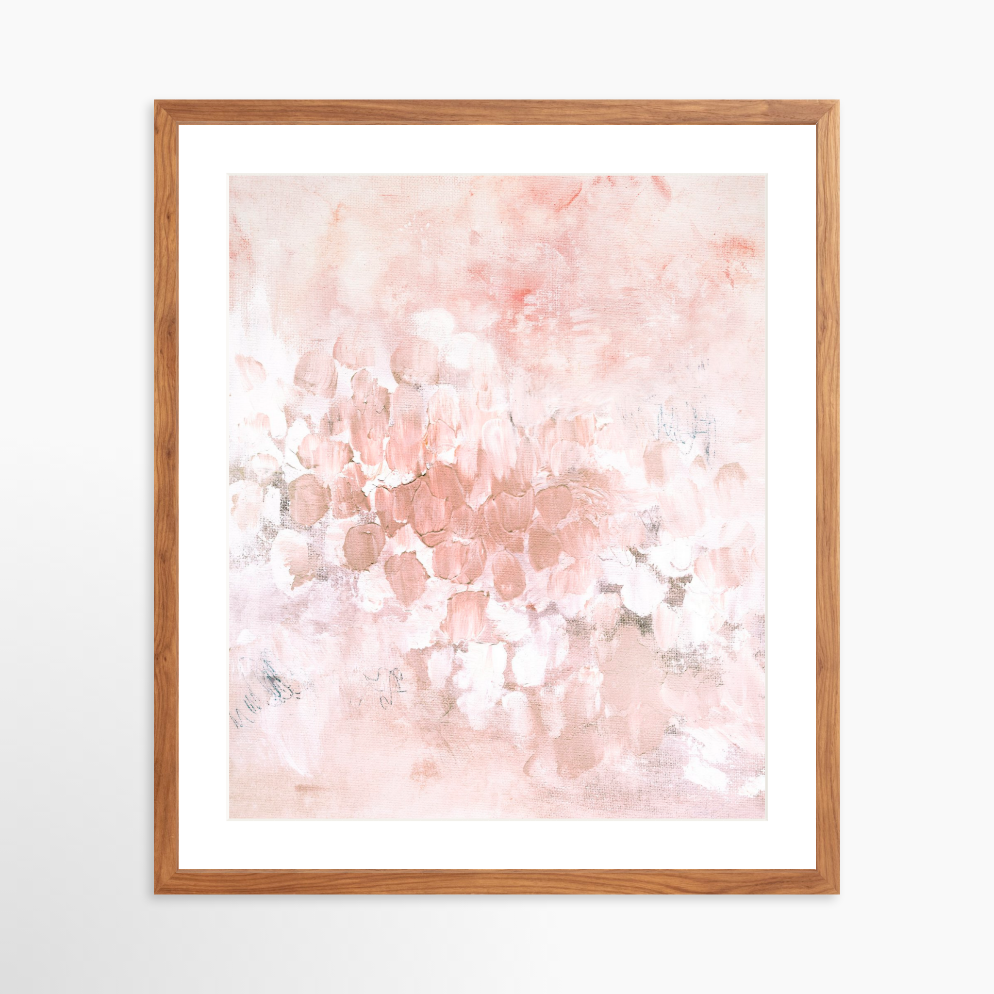20x25 / Light Walnut Frame + White Mat