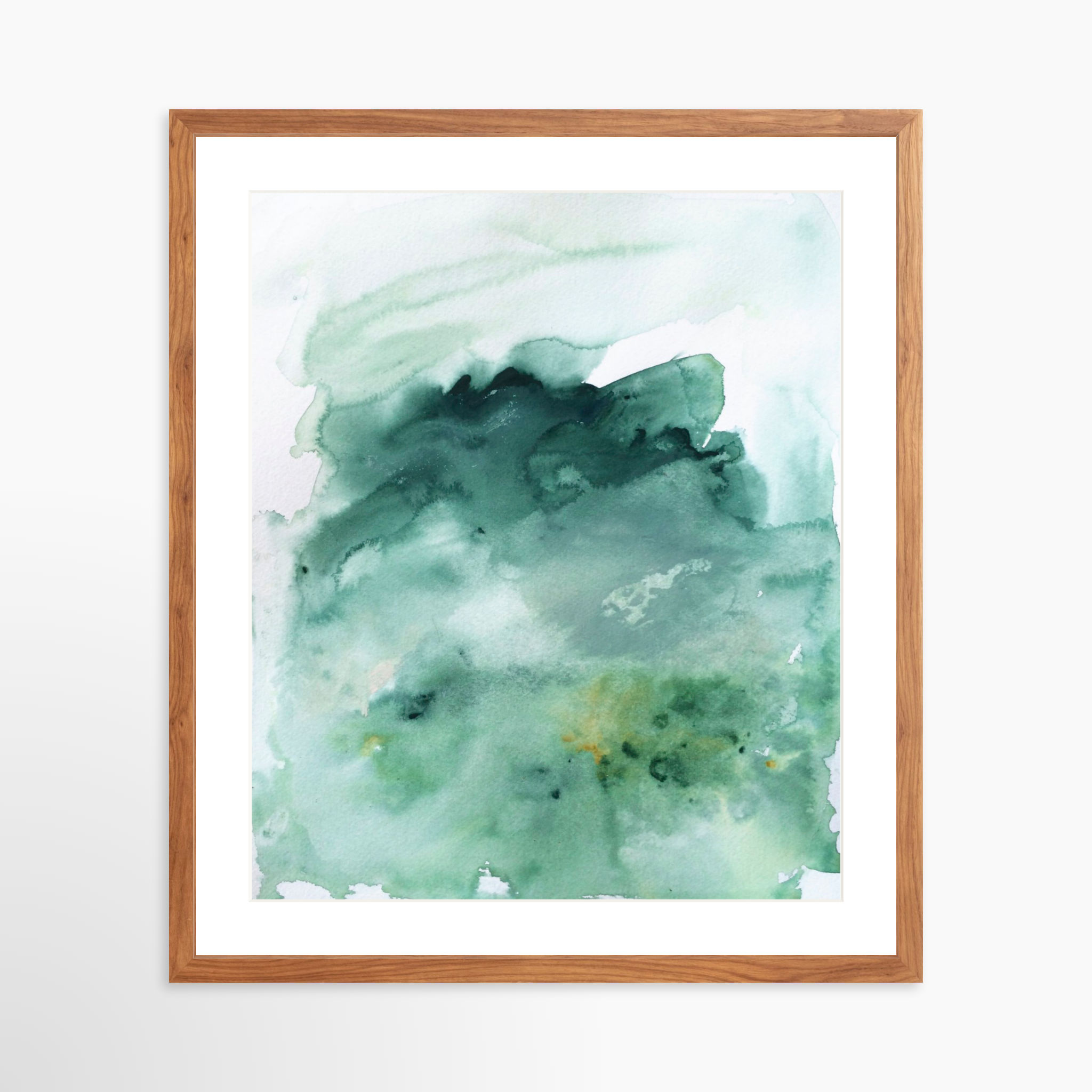 20x25 / Light Walnut Frame + White Mat