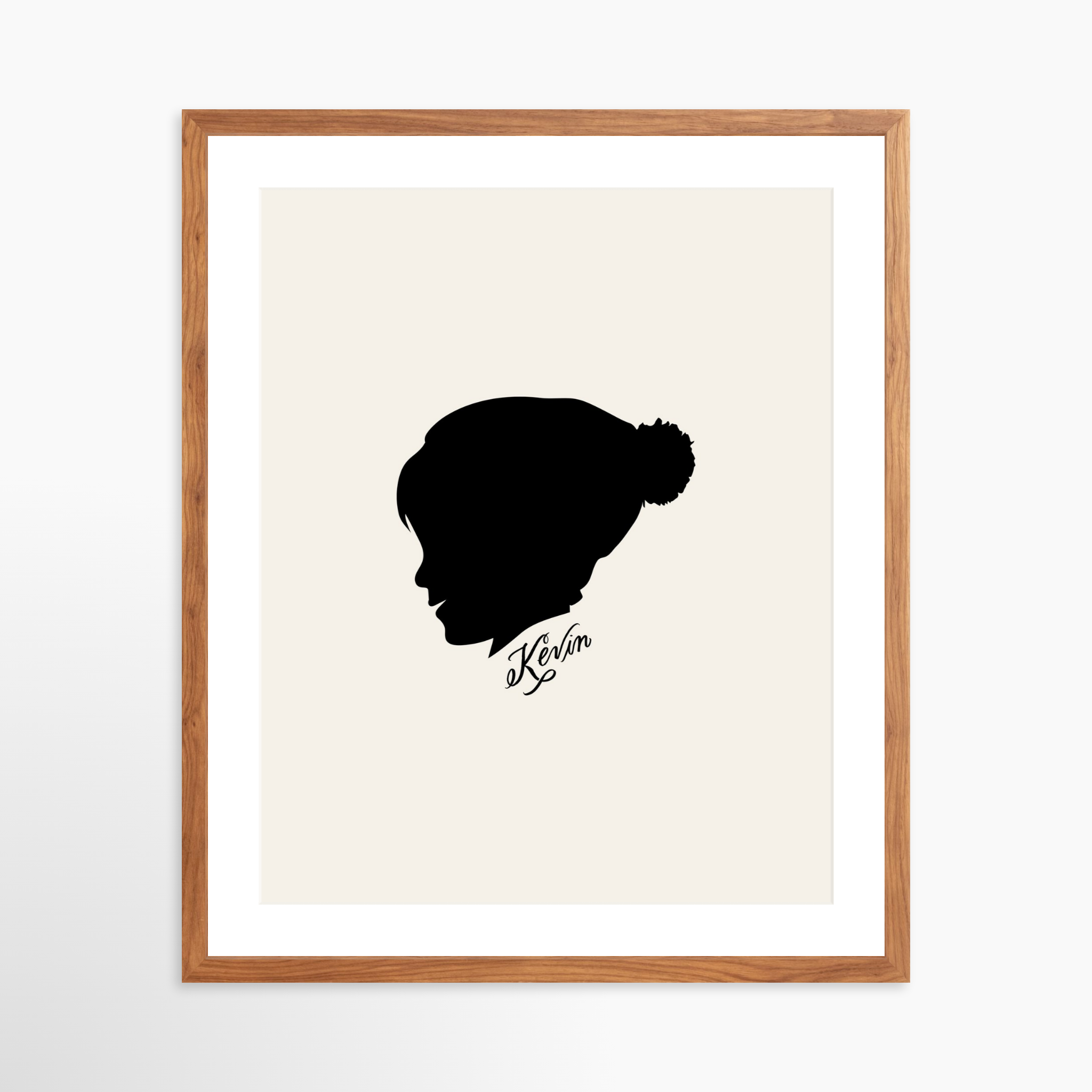 20x25 / Light Walnut Frame + White Mat