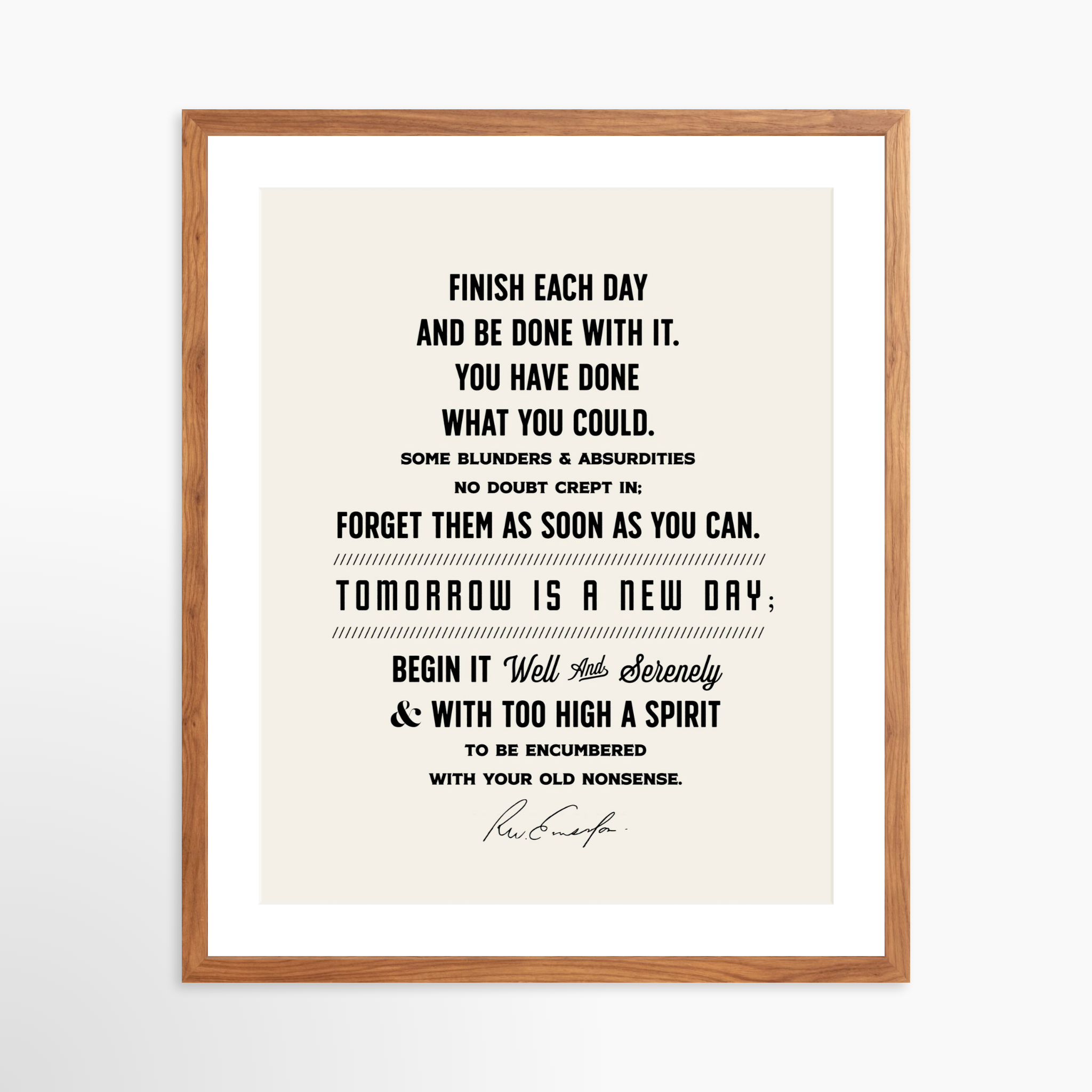 20x25 / Light Walnut Frame + White Mat