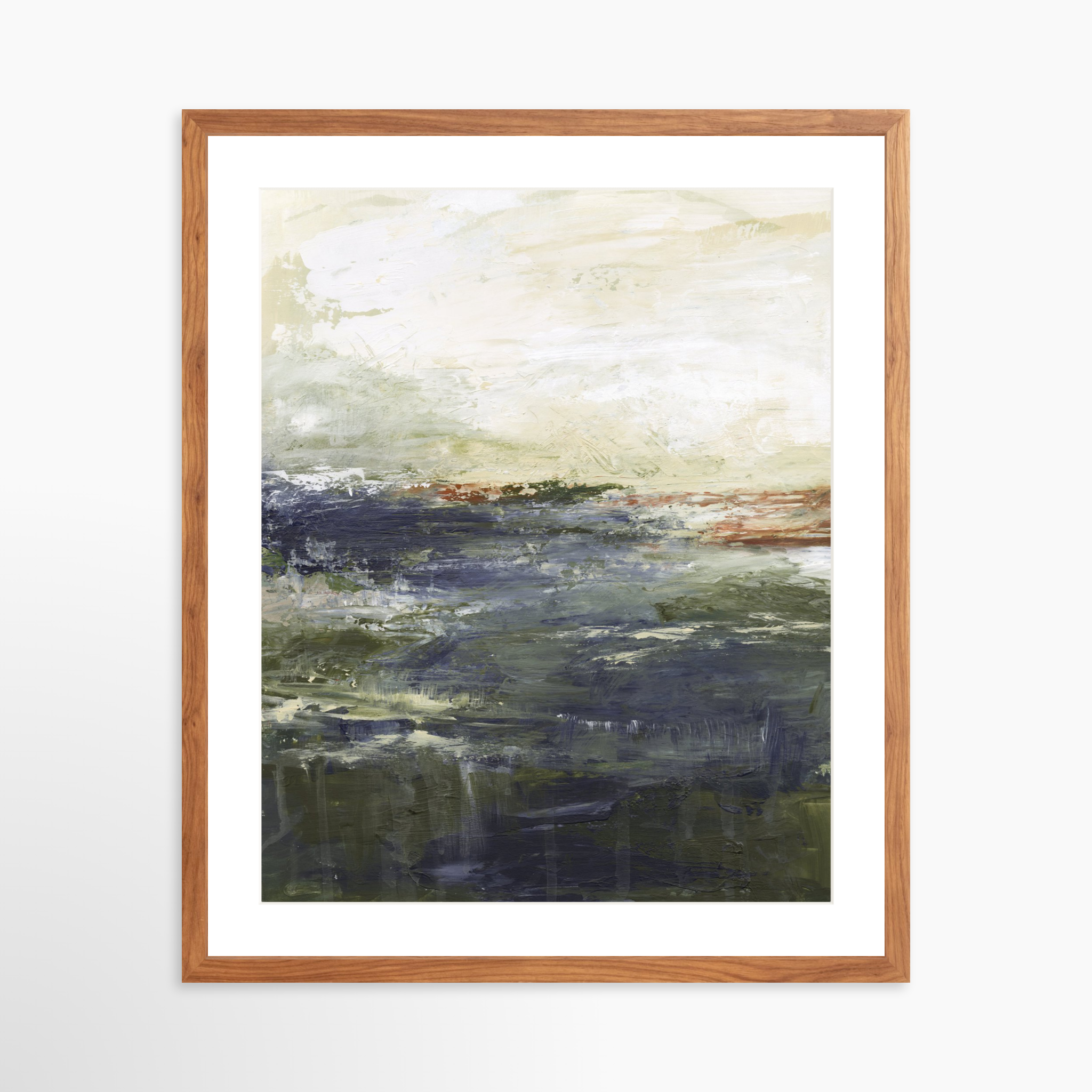 20x25 / Light Walnut Frame + White Mat