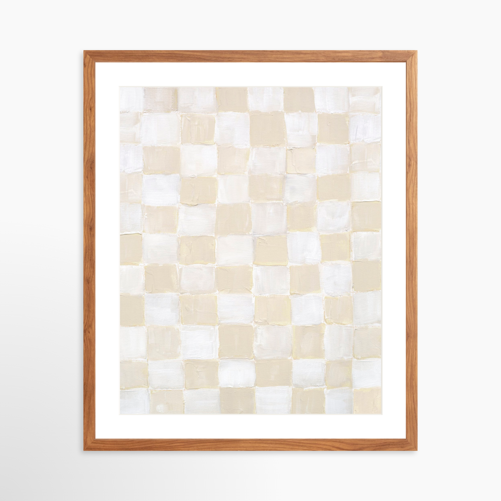 20x25 / Light Walnut Frame + White Mat