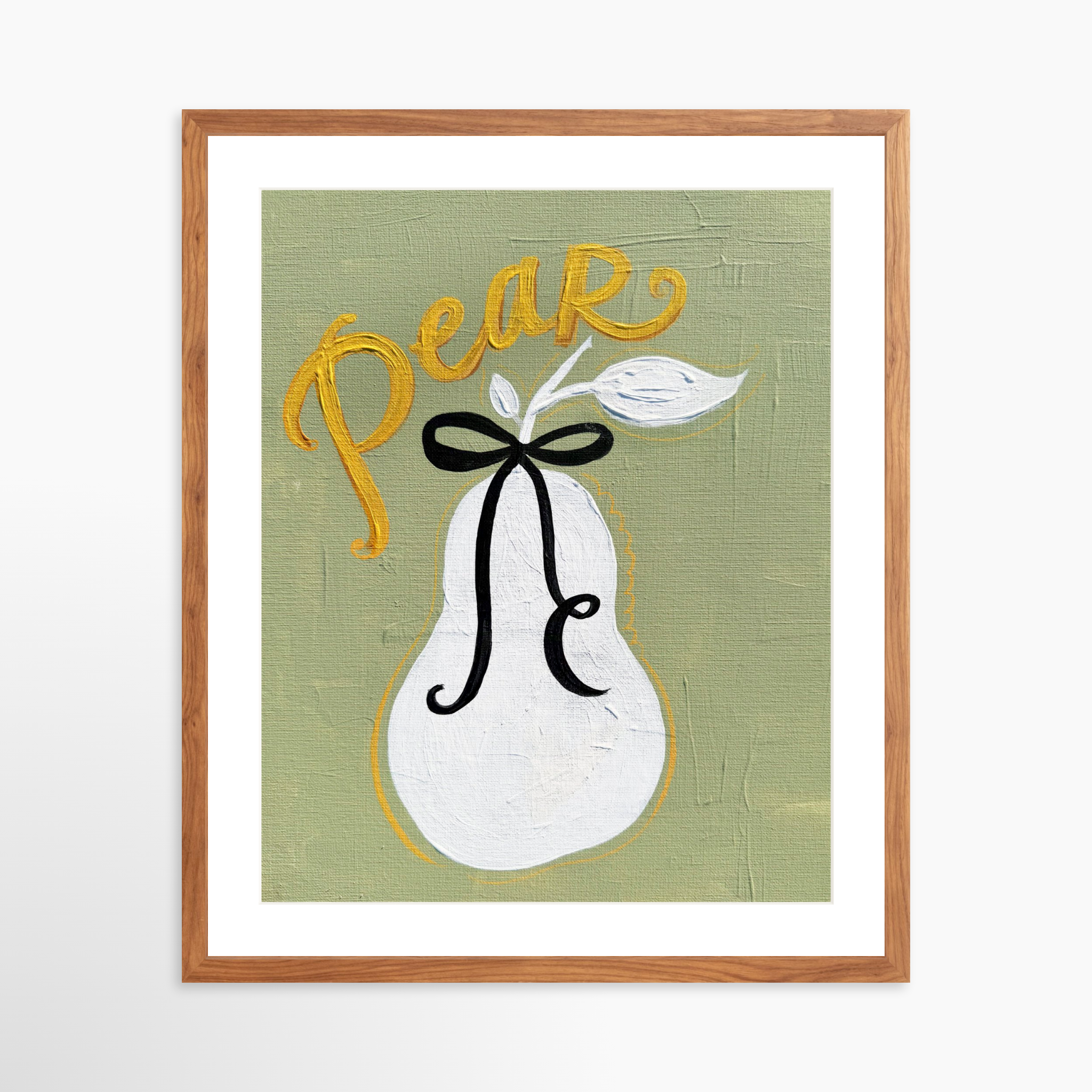 20x25 / Light Walnut Frame + White Mat