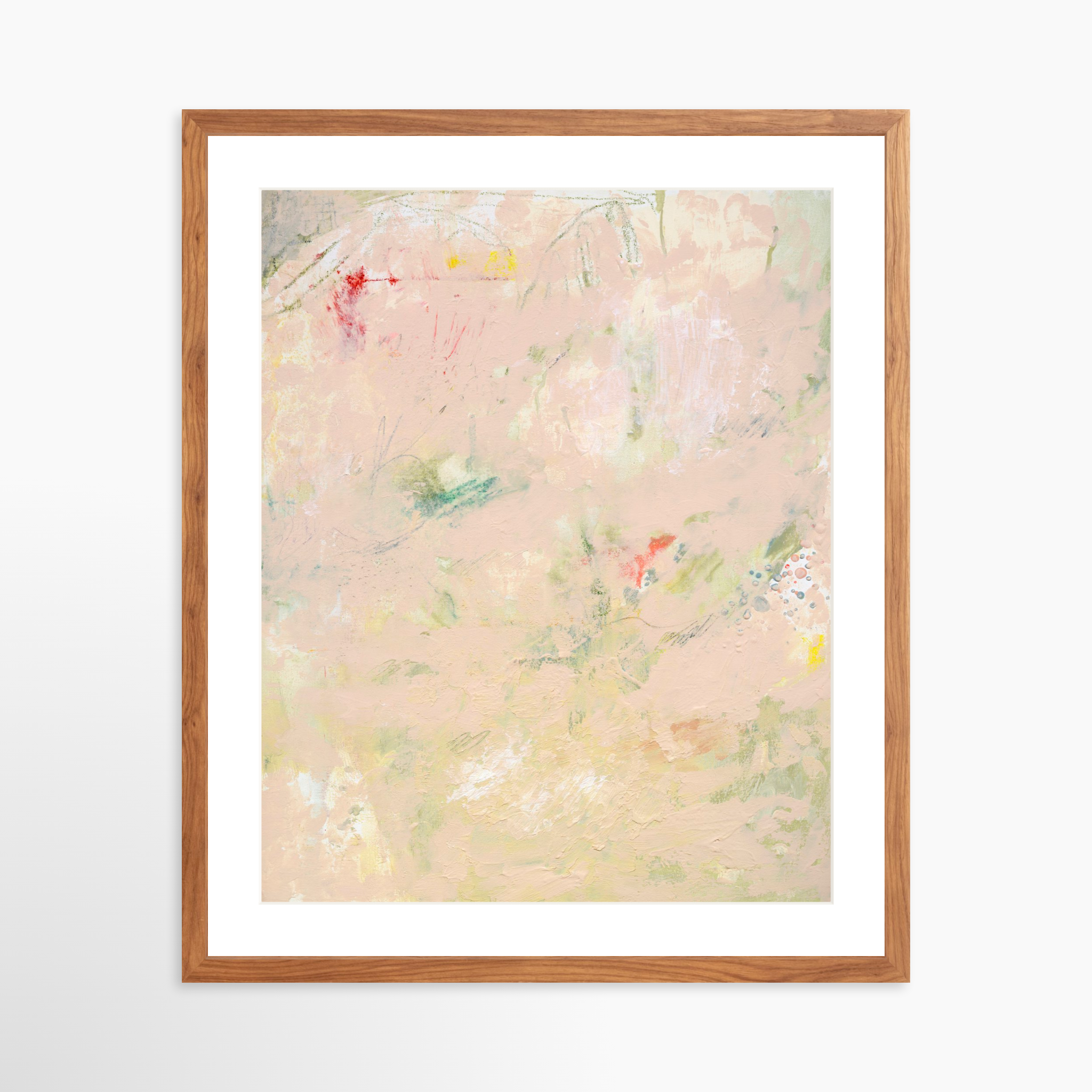 20x25 / Light Walnut Frame + White Mat