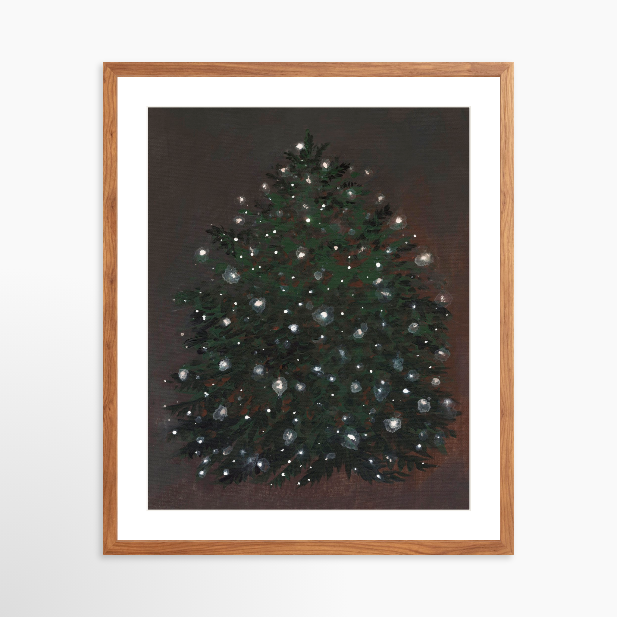 20x25 / Light Walnut Frame + White Mat