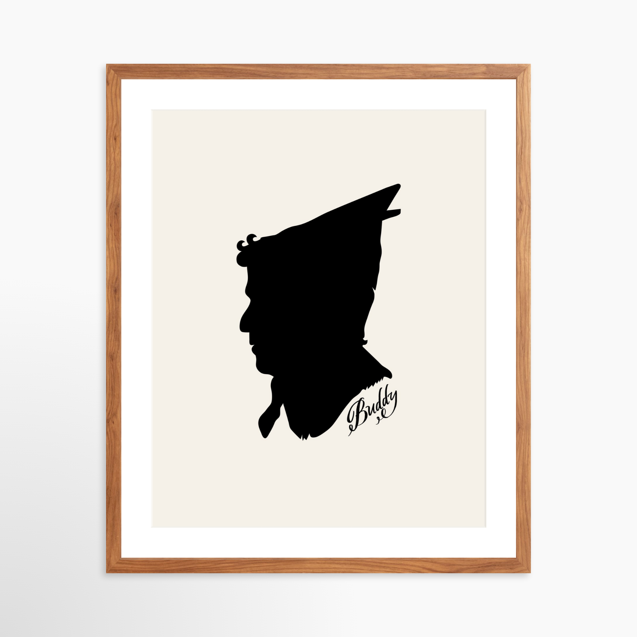20x25 / Light Walnut Frame + White Mat