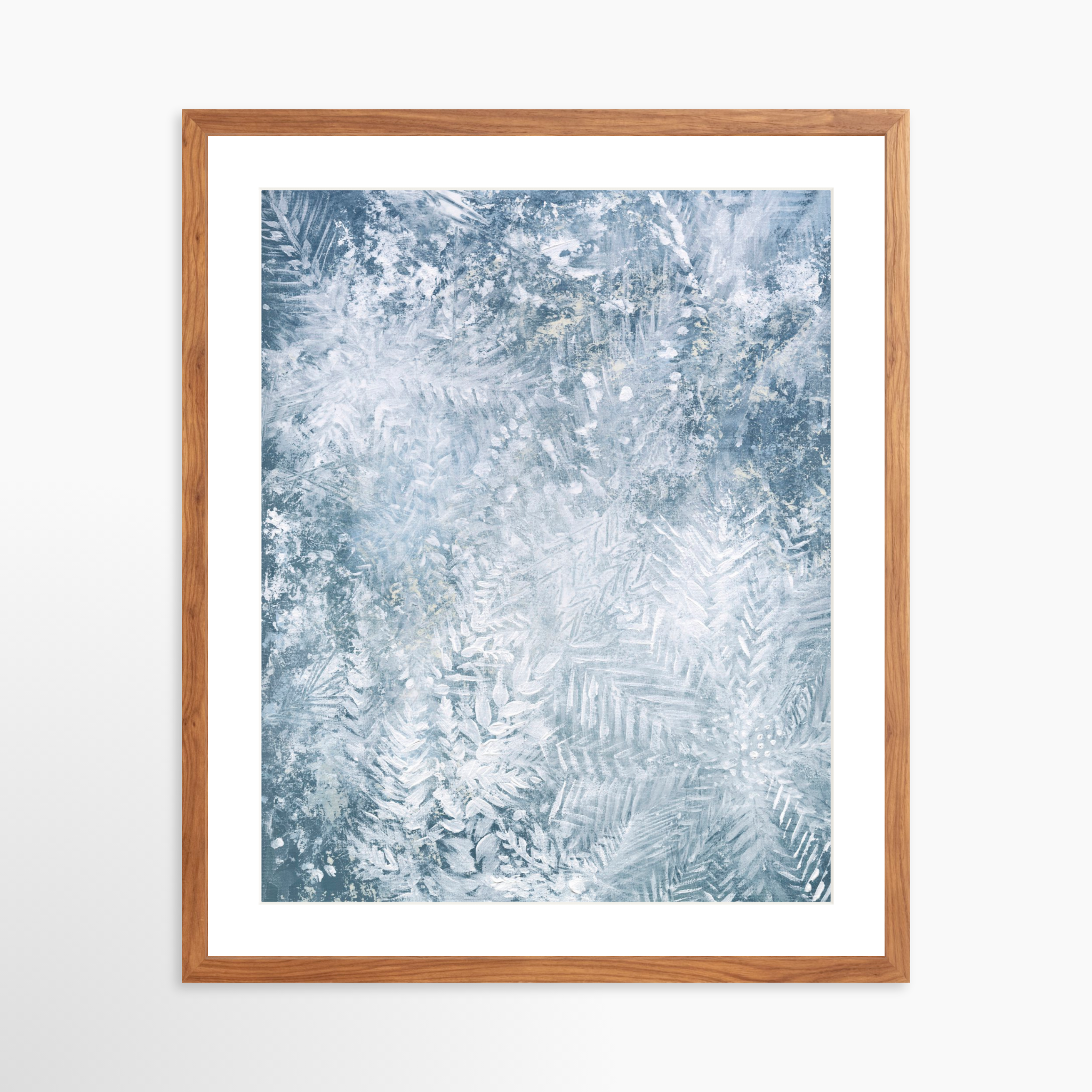 20x25 / Light Walnut Frame + White Mat