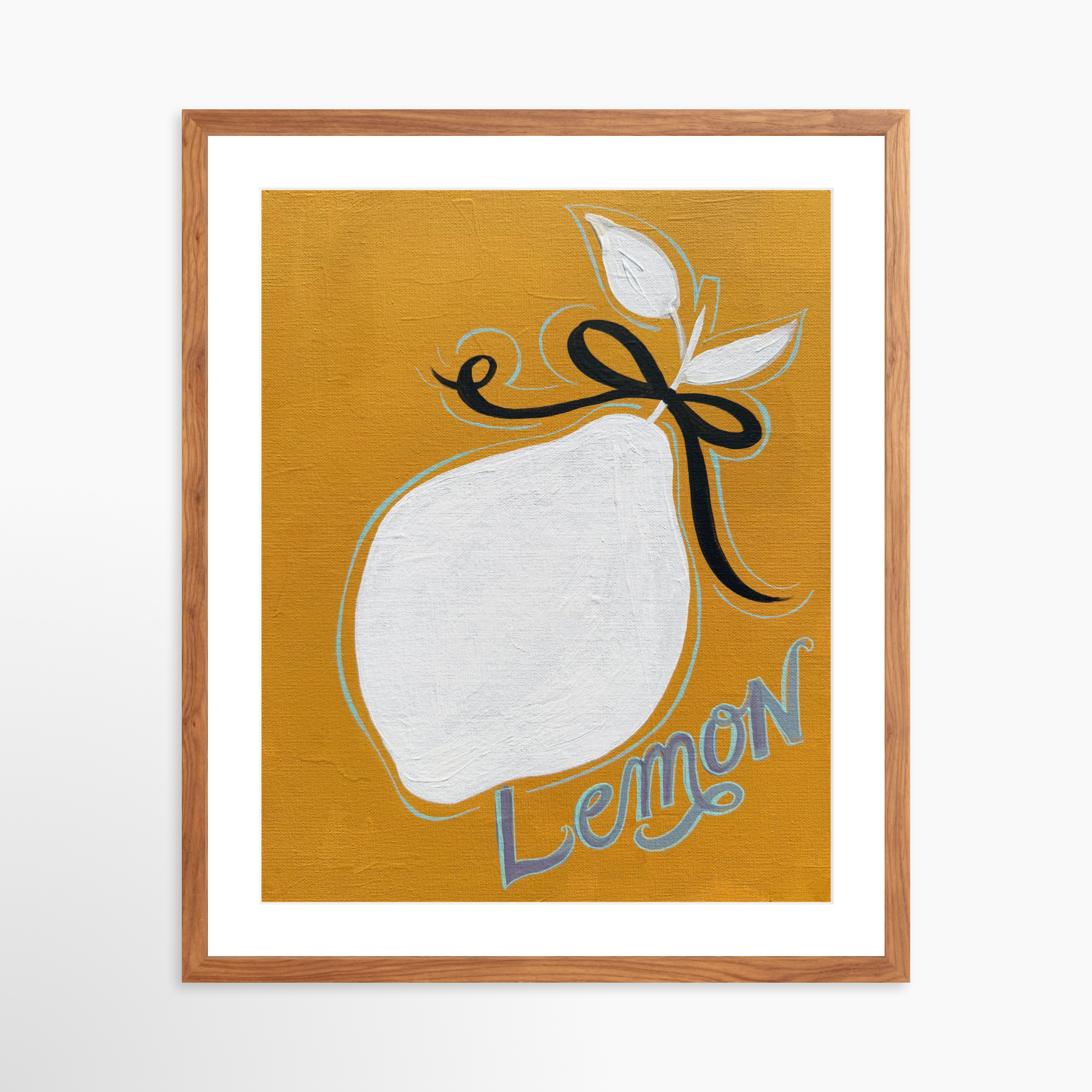 20x25 / Light Walnut Frame + White Mat