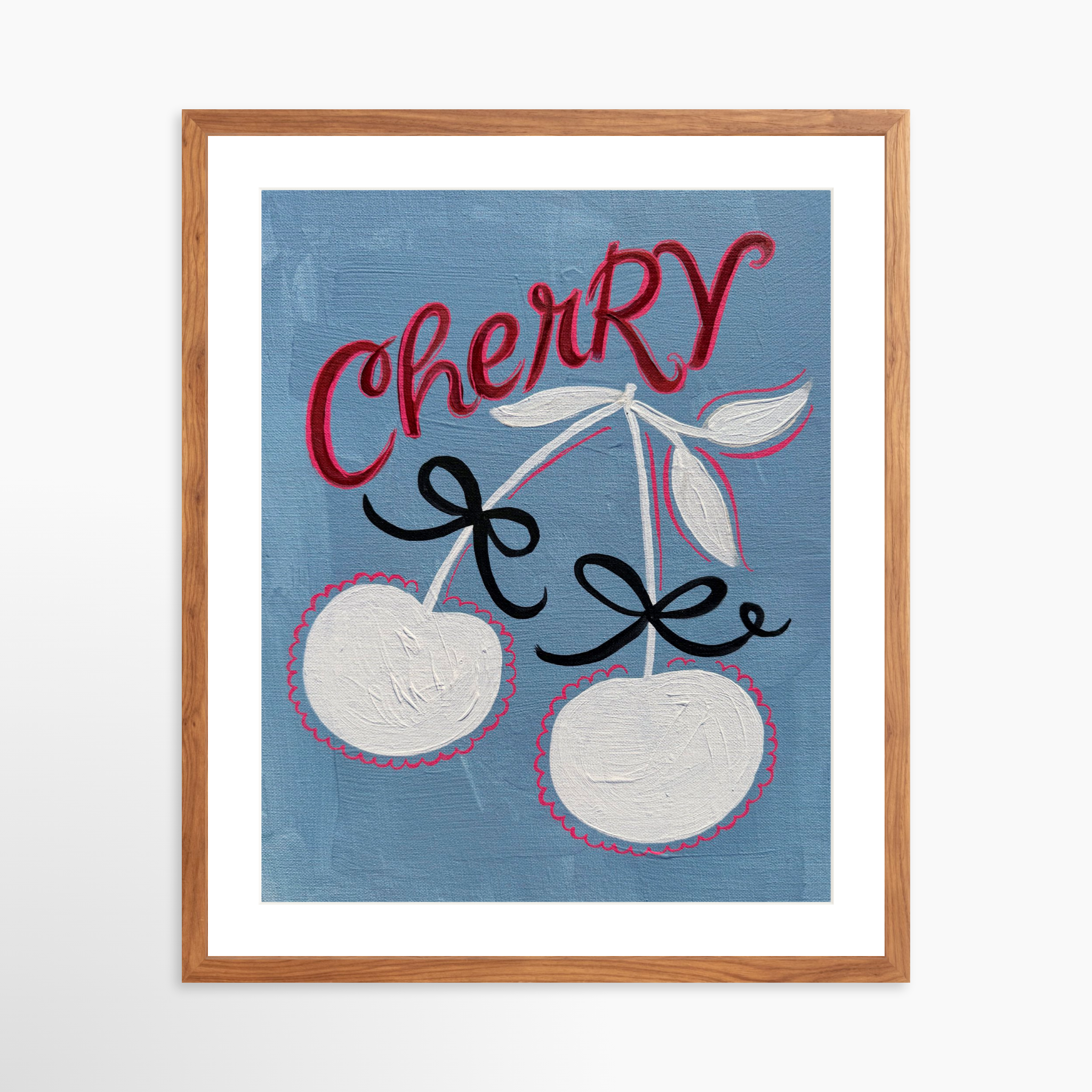 20x25 / Light Walnut Frame + White Mat