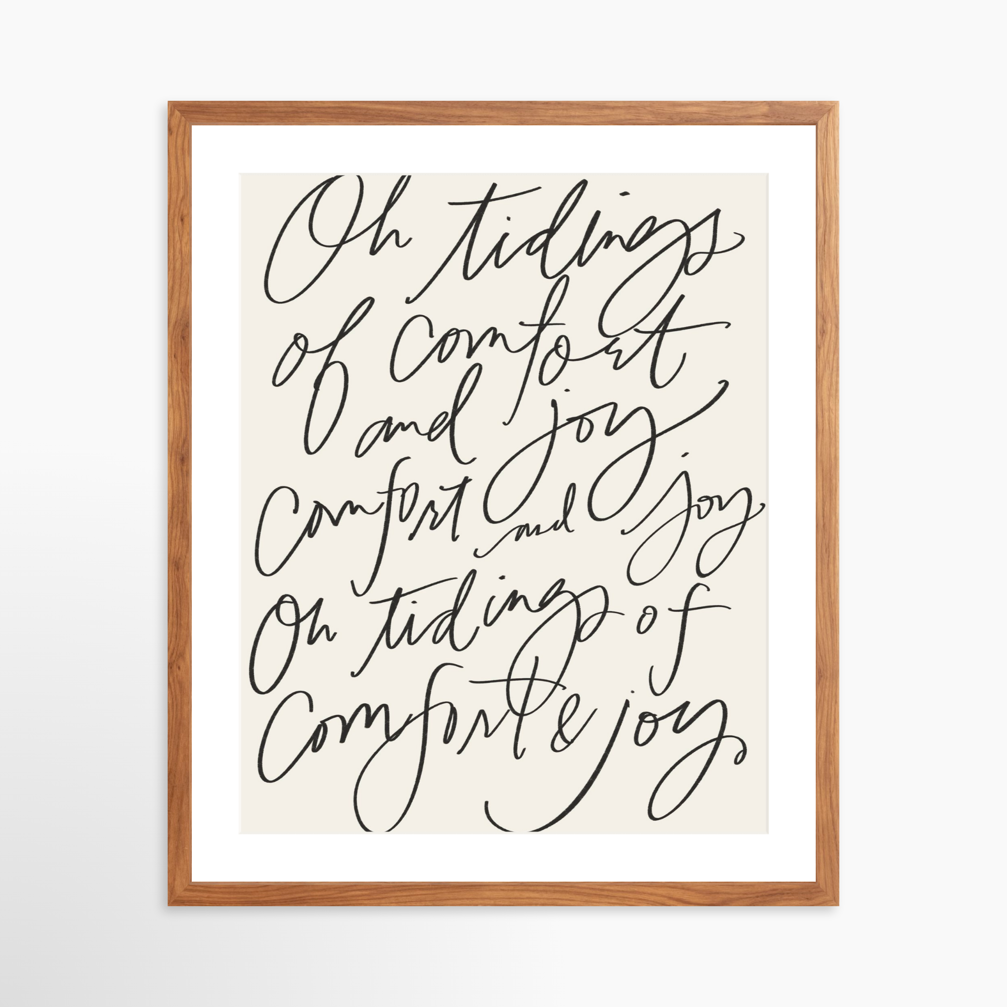 20x25 / Light Walnut Frame + White Mat