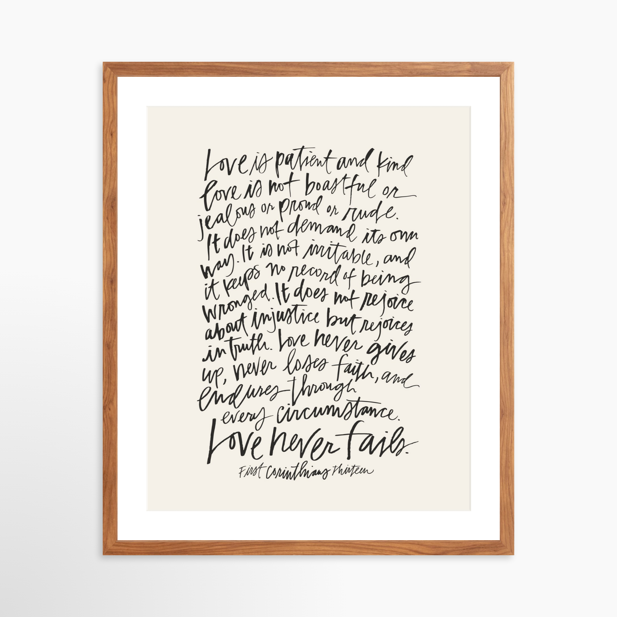 20x25 / Light Walnut Frame + White Mat