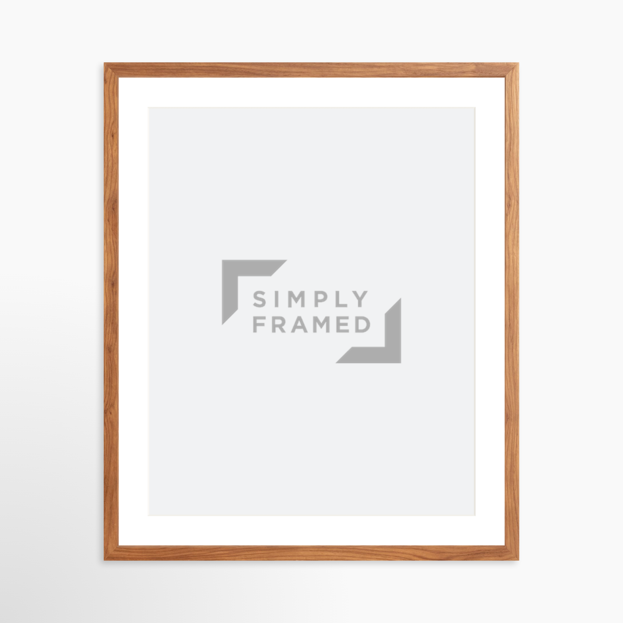 20x25 / Light Walnut Frame + White Mat