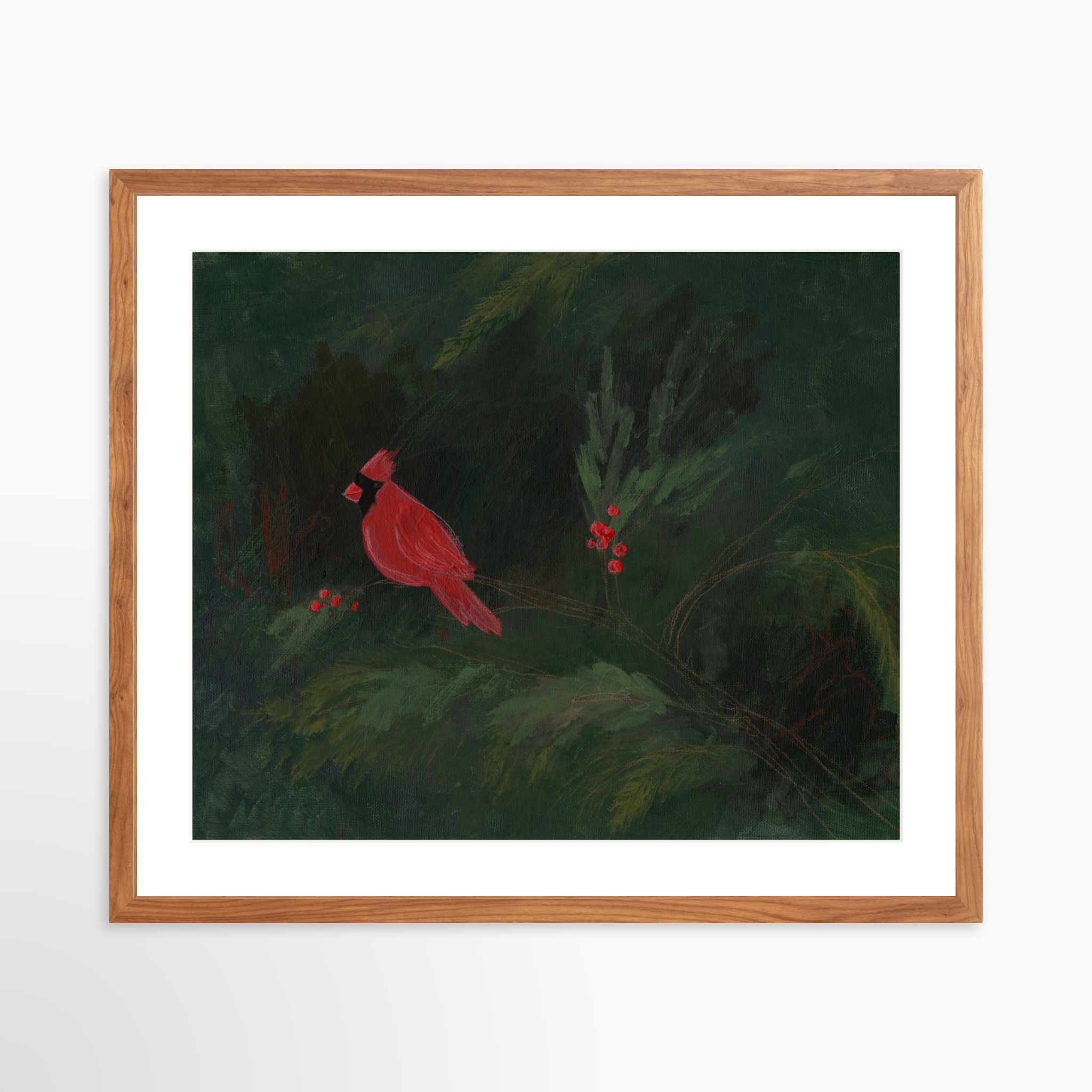 25x20 / Light Walnut Frame + White Mat