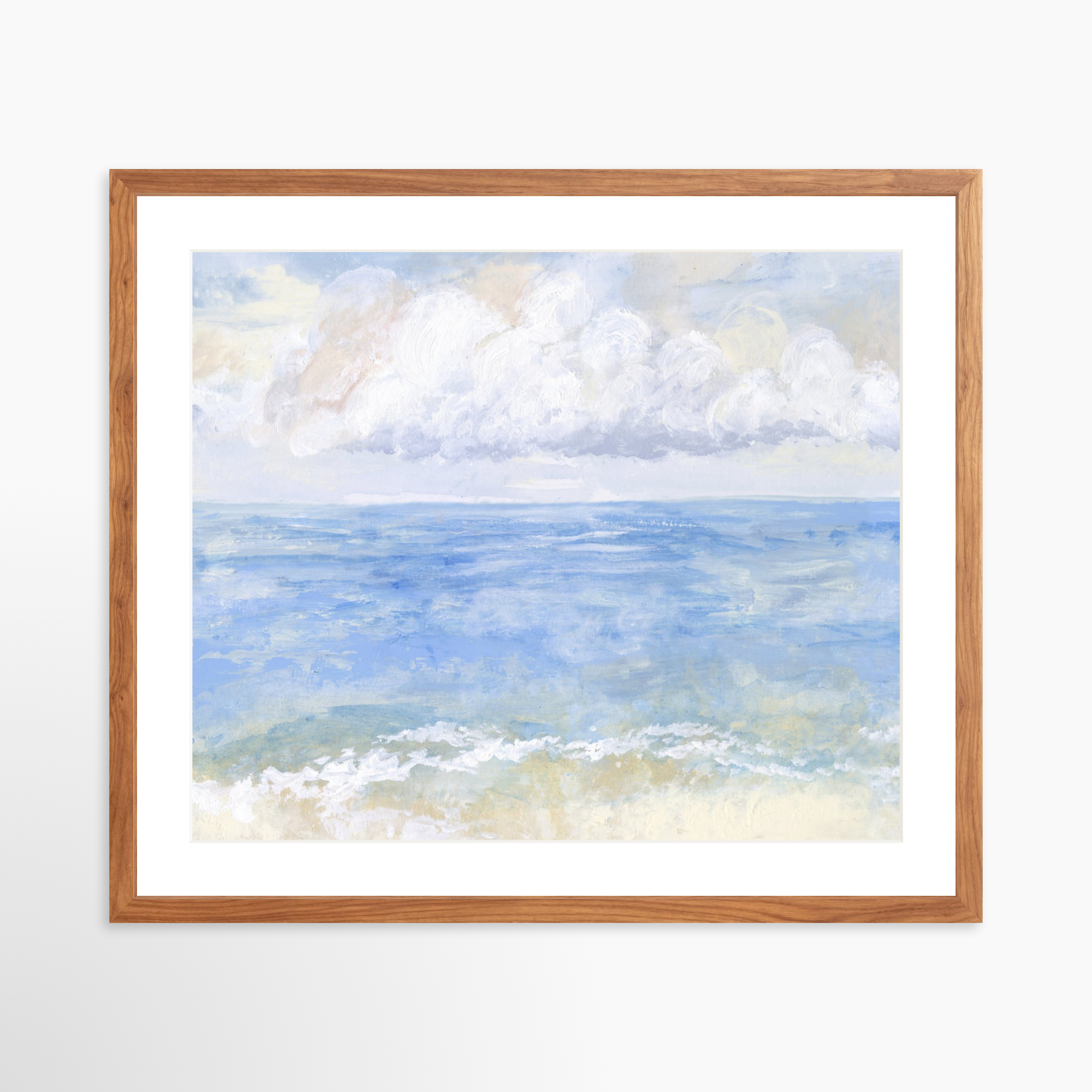 25x20 / Light Walnut Frame + White Mat