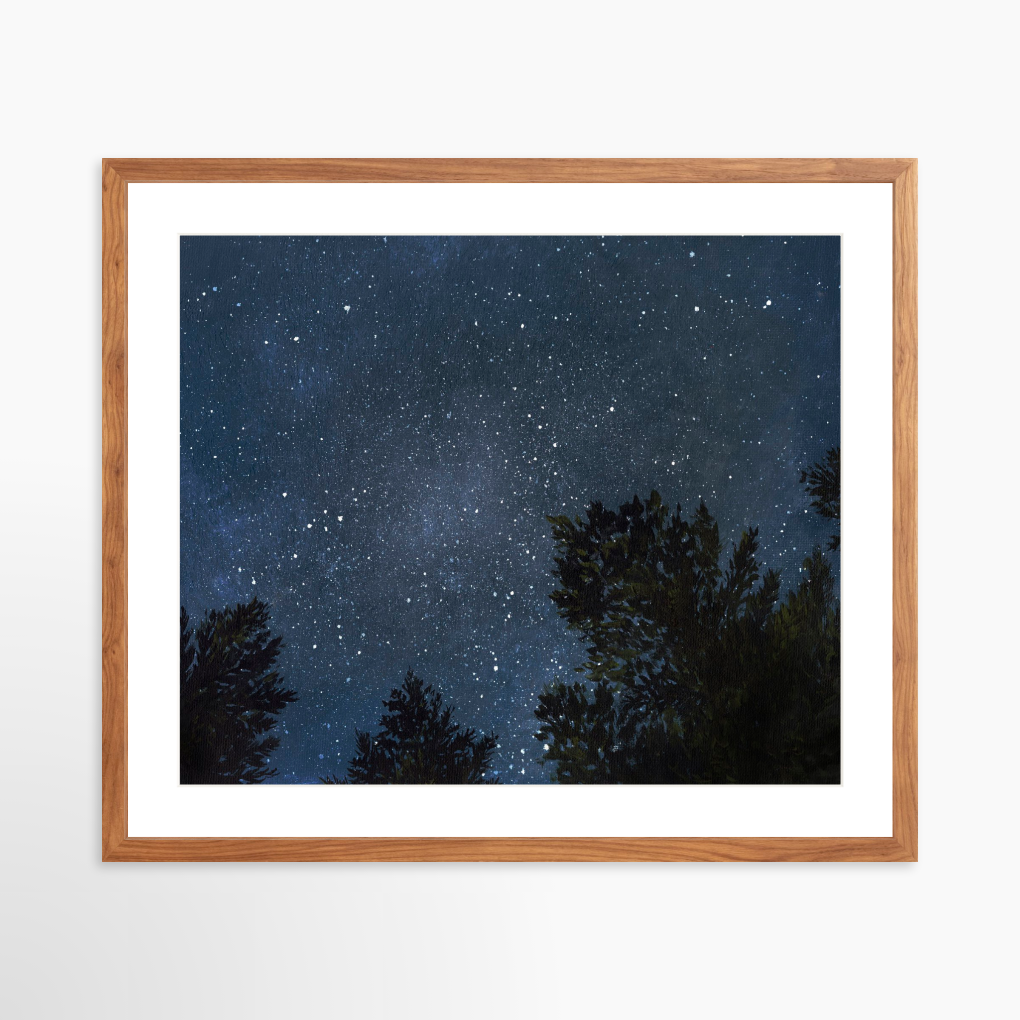 25x20 / Light Walnut Frame + White Mat